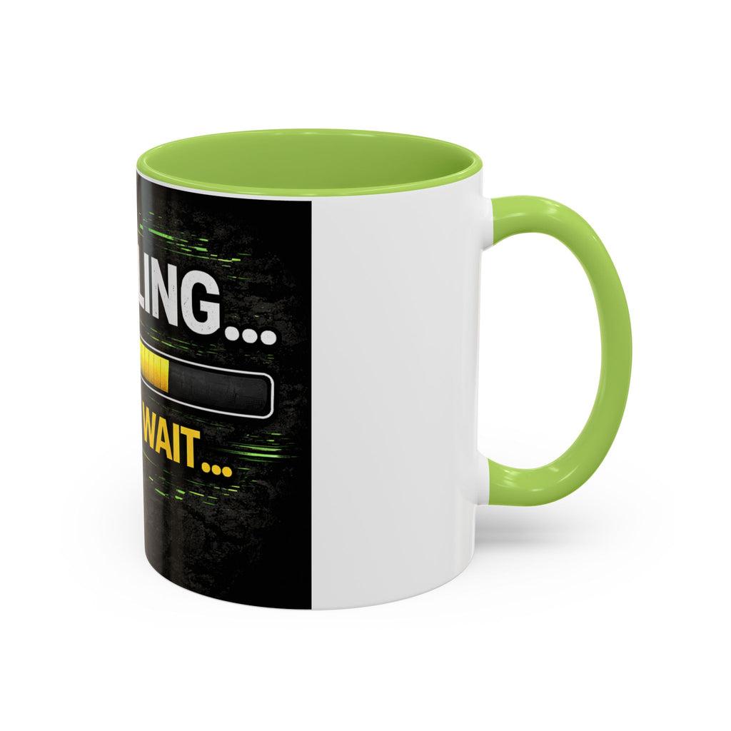 "Compiling, Please Wait" IT Humor Accent Coffee Mug (11, 15oz)