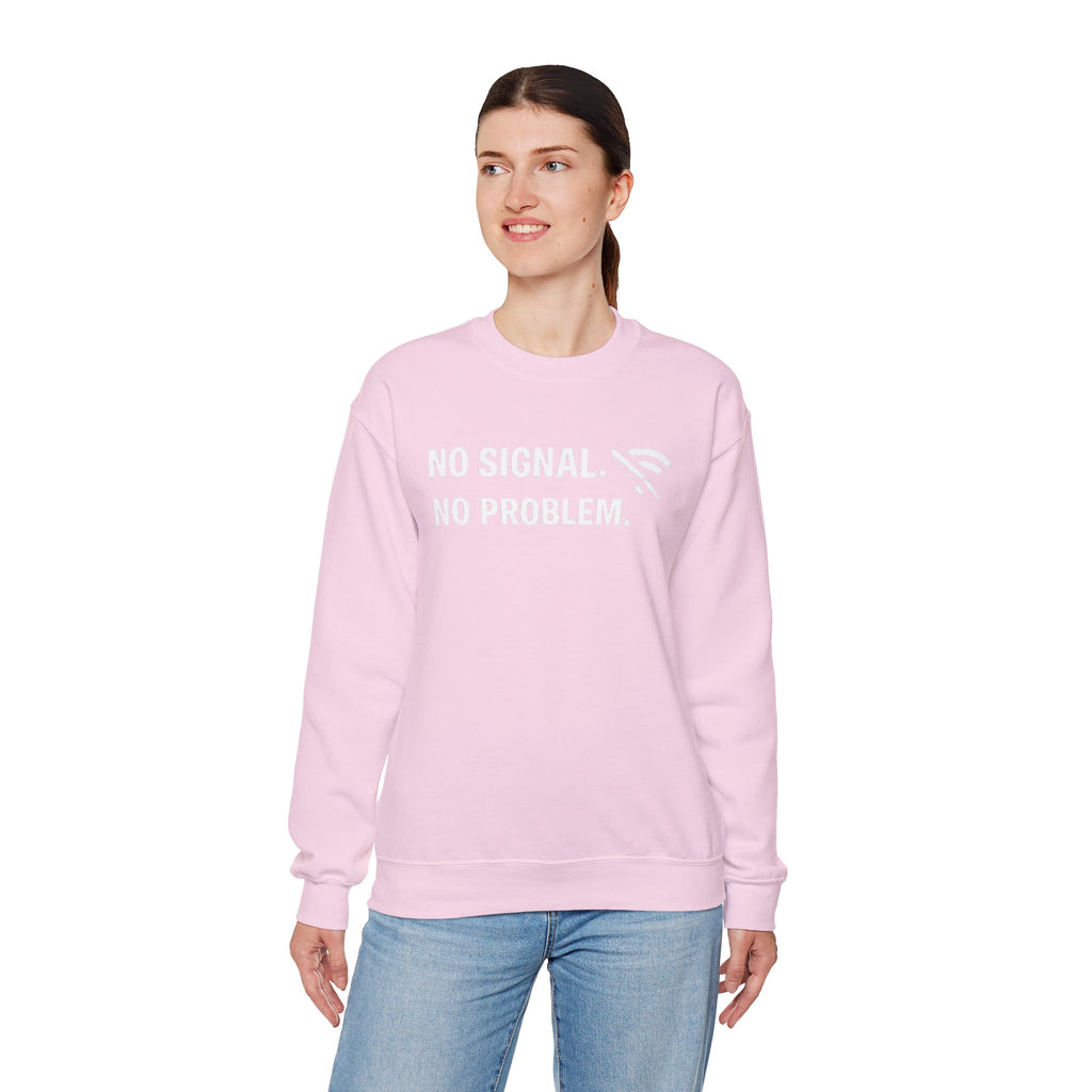 "No Signal, No Problem" Unisex Heavy Blend™ Tech Humor Crewneck Sweatshirt