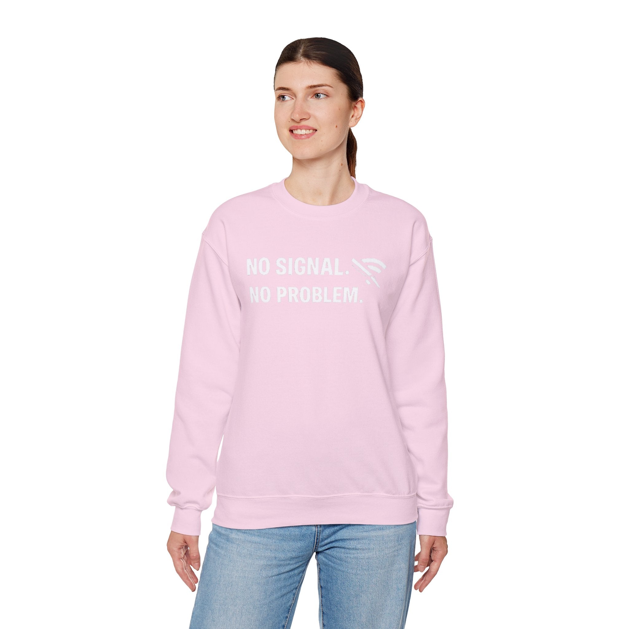 "No Signal, No Problem" Unisex Heavy Blend™ Tech Humor Crewneck Sweatshirt