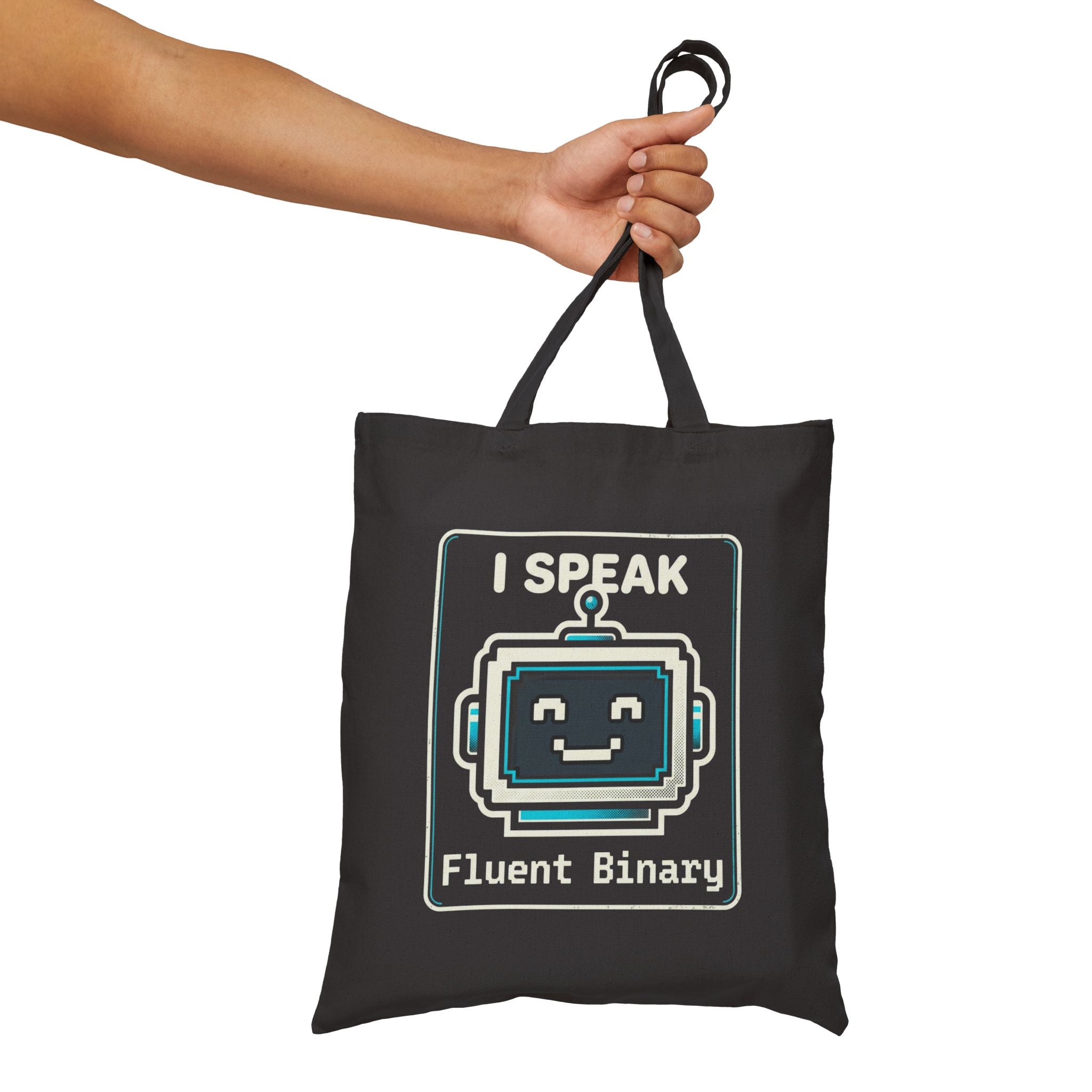 "I Speak Fluent Binary" Geek Humor Funny IT Cotton Canvas Tote Bag
