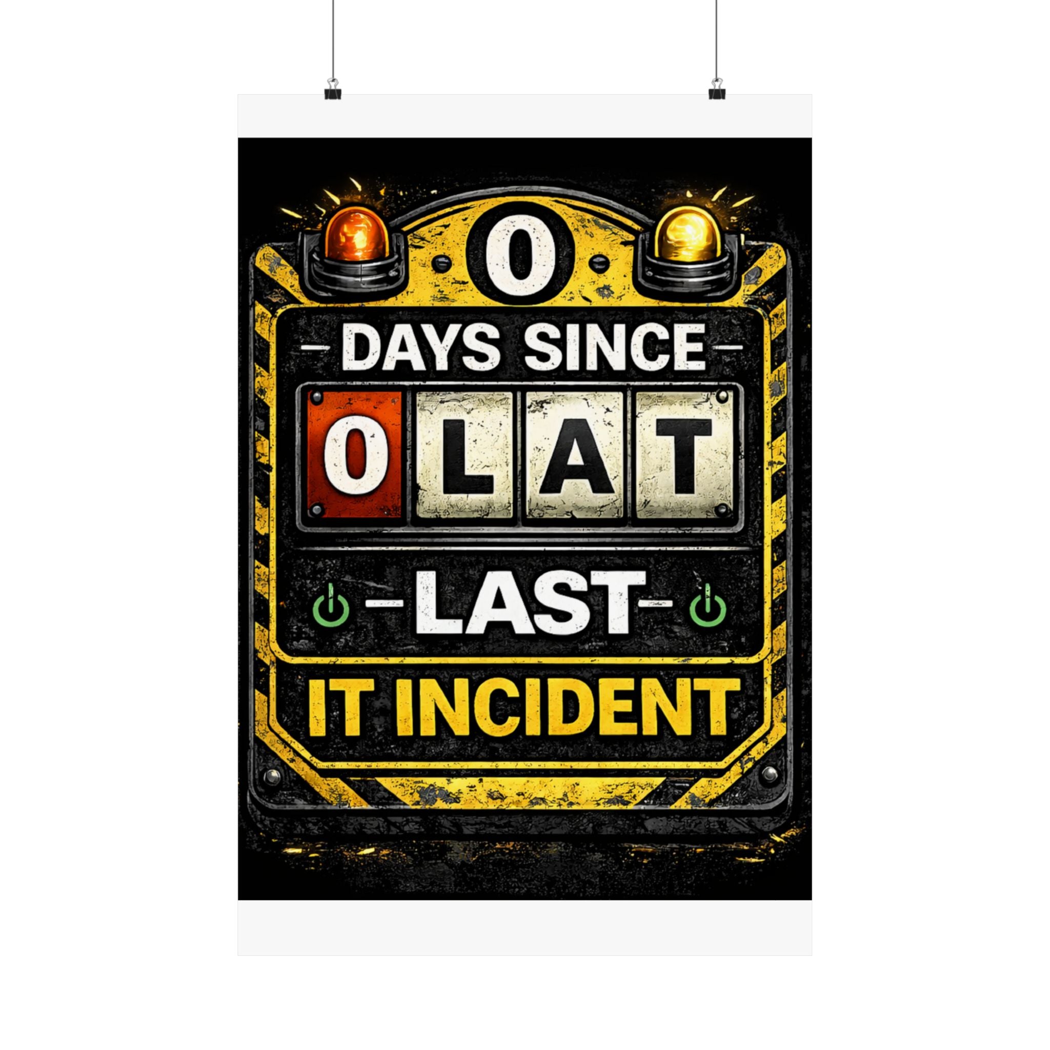"0 Days Since Last IT Incident" Funny IT Tech Humor Matte Vertical Posters