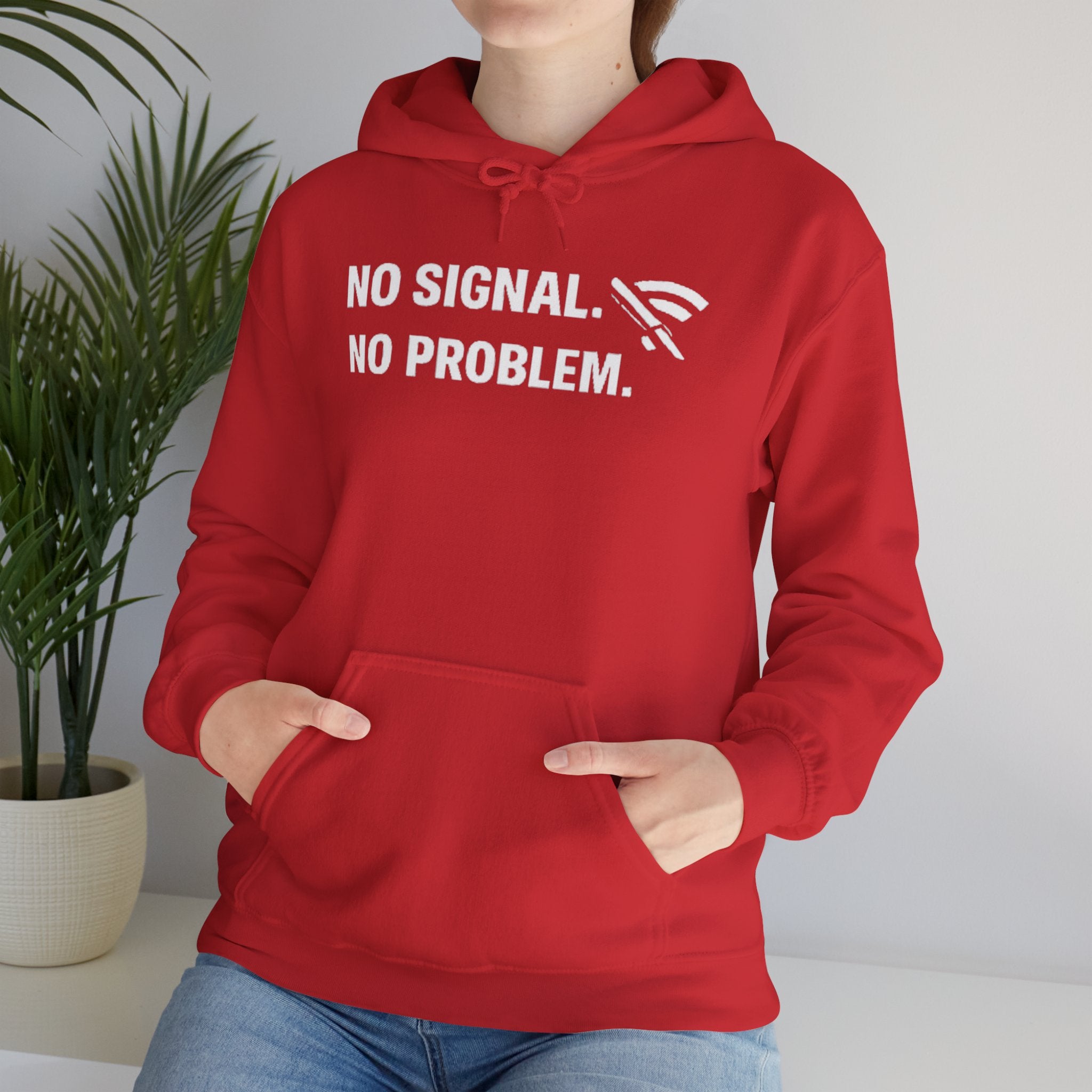 "No Signal, No Problem" IT Humor Unisex Heavy Blend™ Hoodie