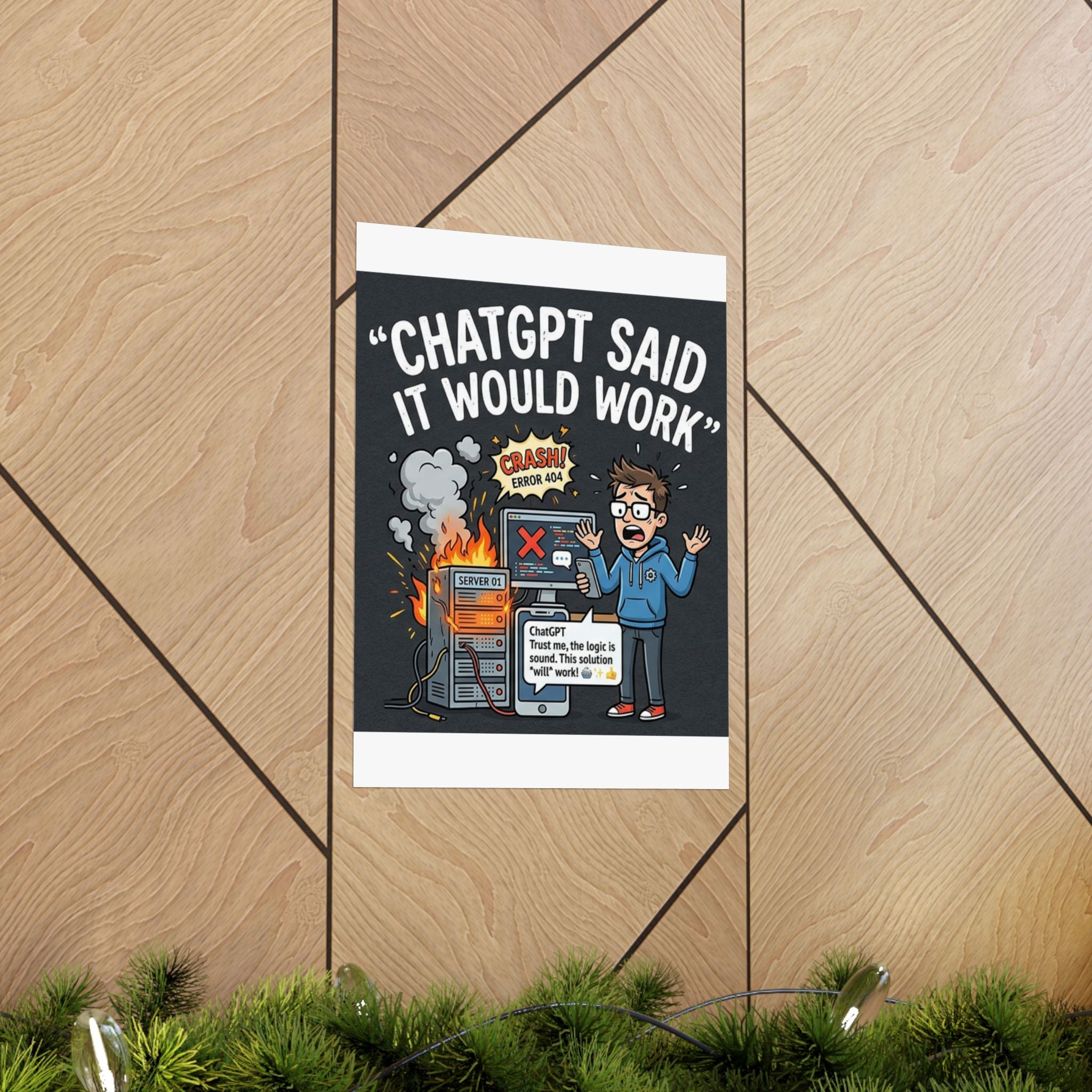 "ChatGPT Said It Would Work" Tech Humor Funny IT Matte Vertical Poster