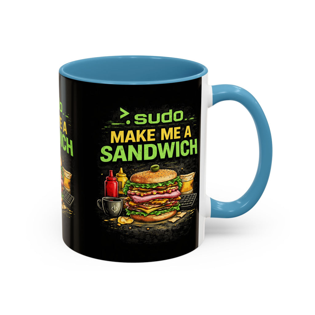 ">. Sudo Make Me a Sandwich" IT Humor Accent Coffee Mug (11, 15oz)