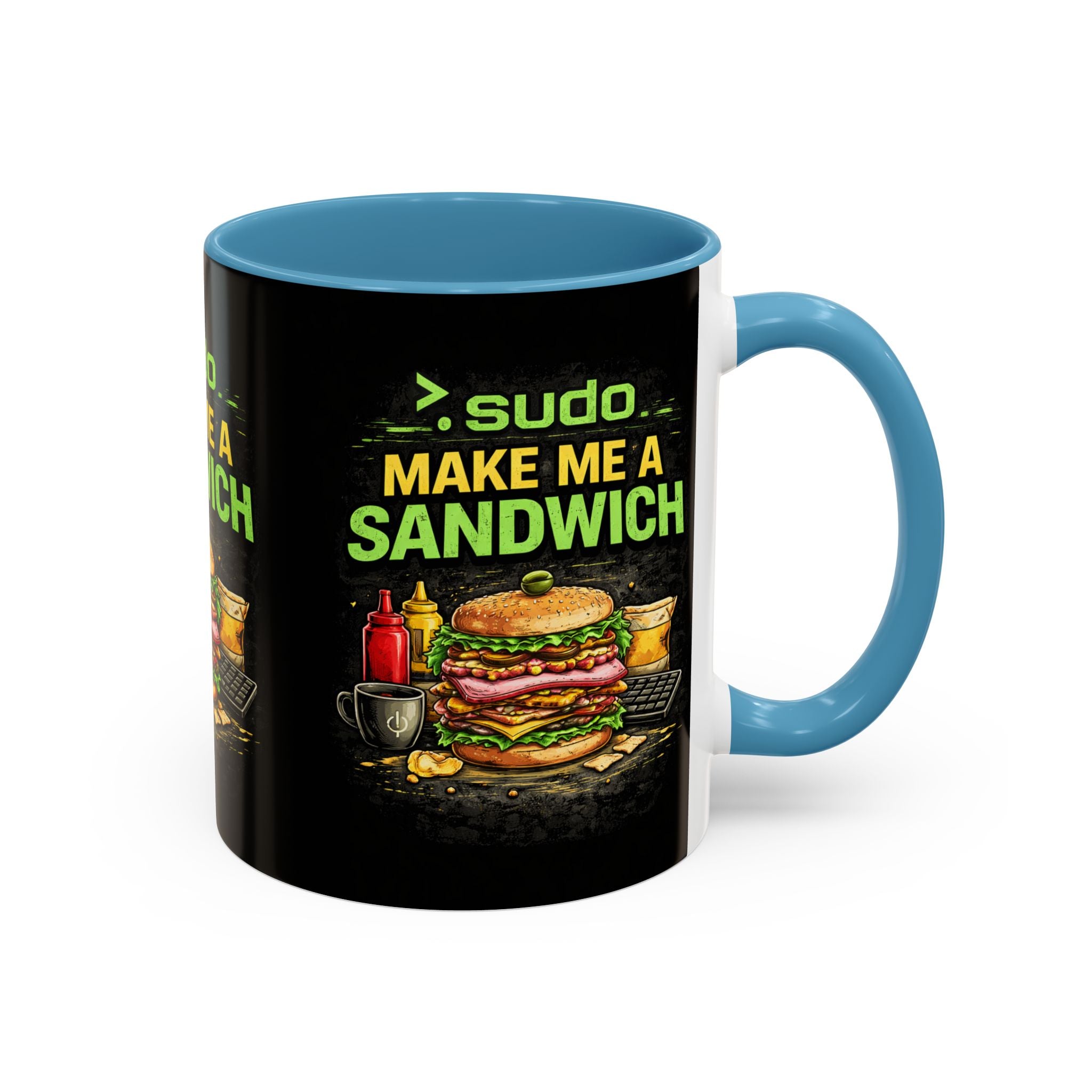">. Sudo Make Me a Sandwich" IT Humor Accent Coffee Mug (11, 15oz)