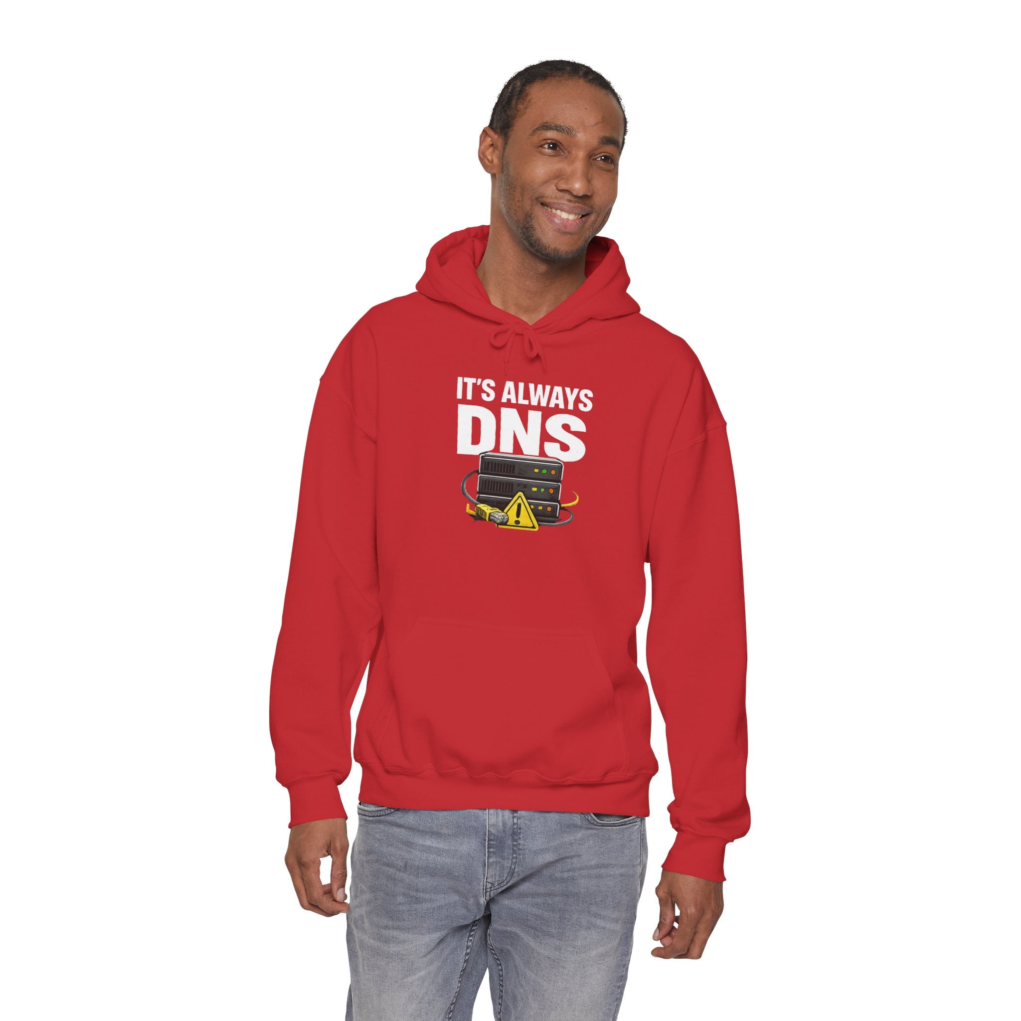 "It's Always DNS" Tech Humor Unisex Heavy Blend™ Hoodie