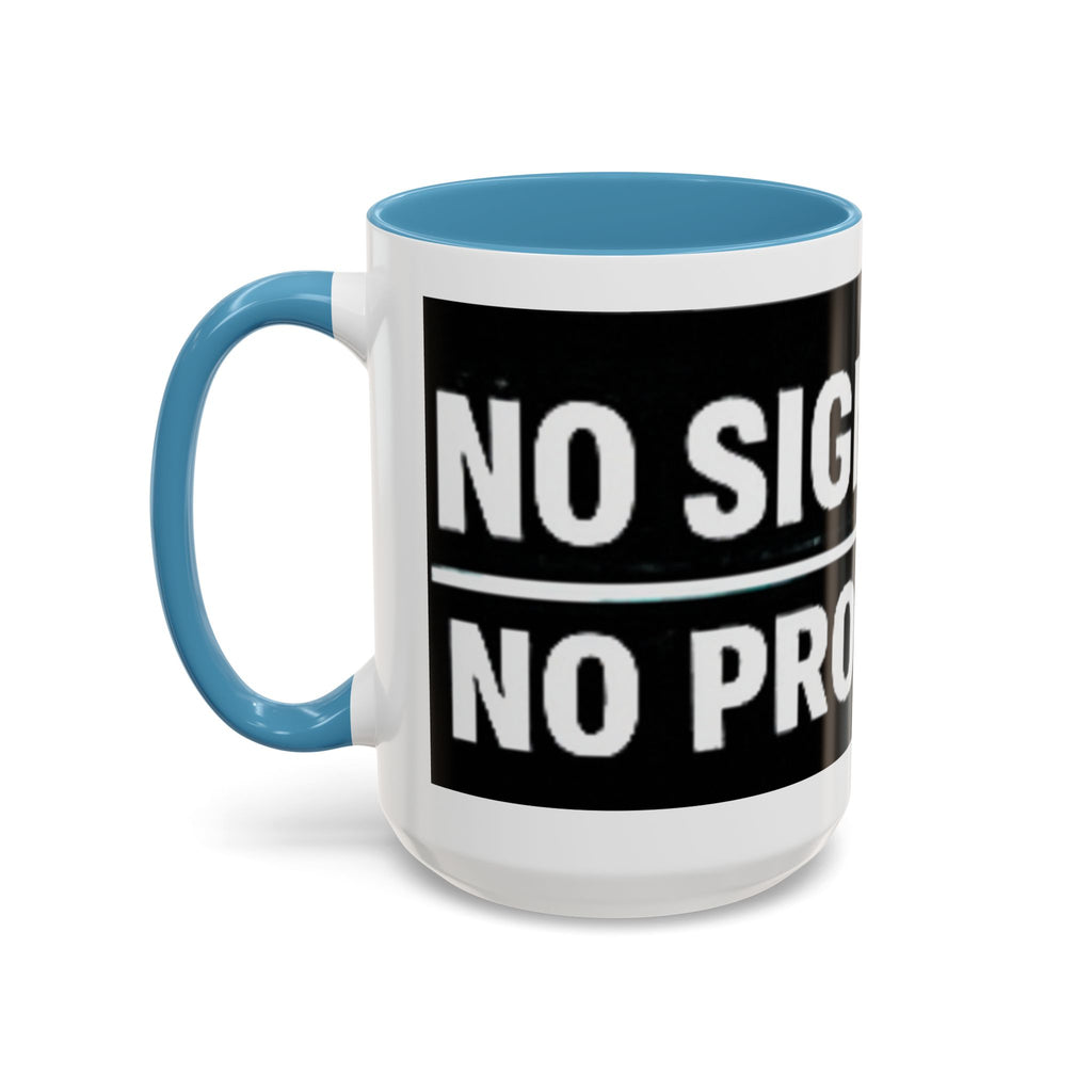 "No Signal No Problem" IT Humor Accent Coffee Mug (11, 15oz)