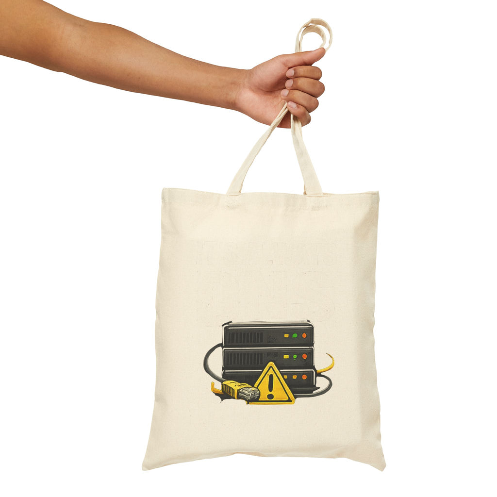 "It's Always DNS" Humorous IT Tote Bag — Techie Data Center Canvas Tote