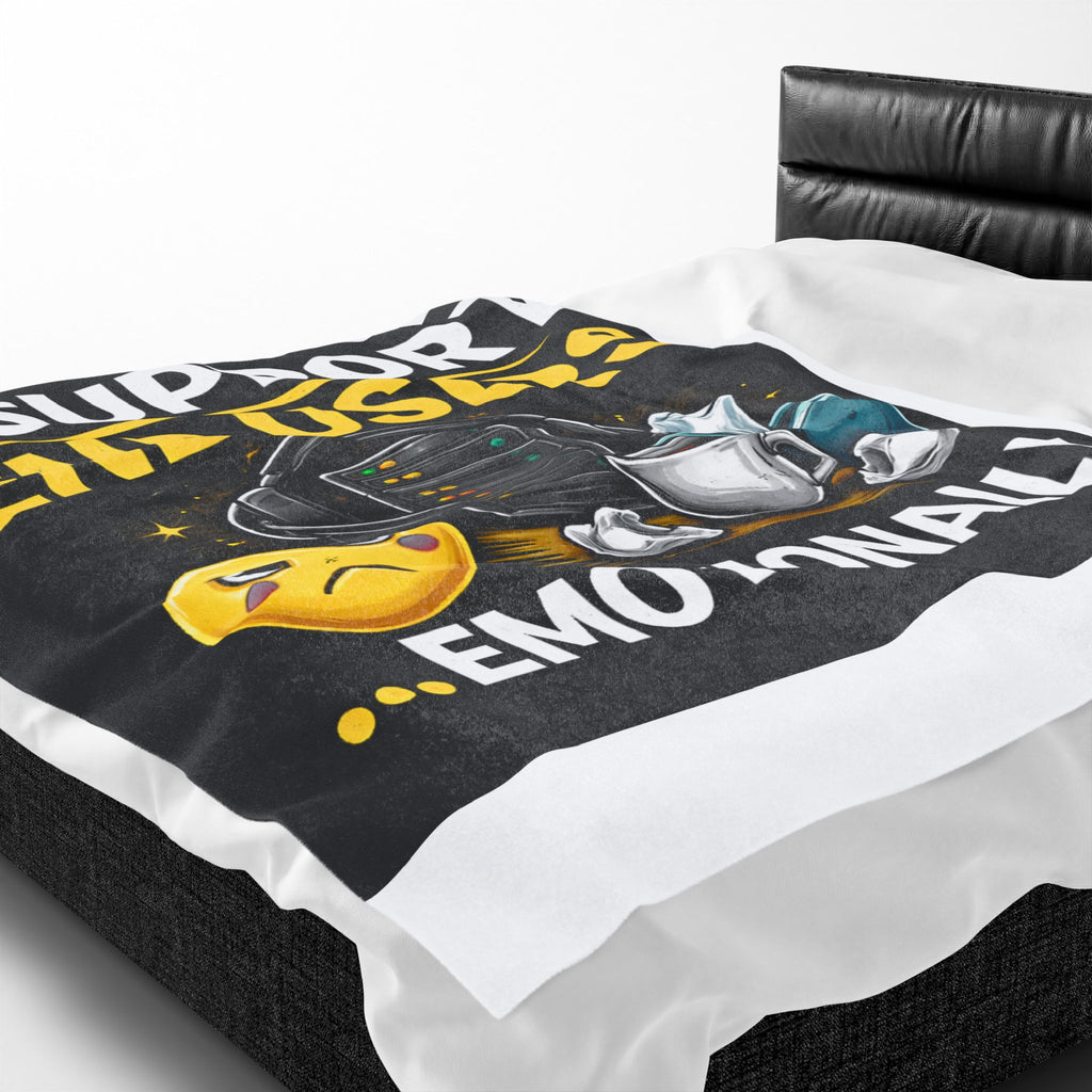 "I Support End Users... Emotionally" Tech Humor Funny IT Velveteen Plush Blanket