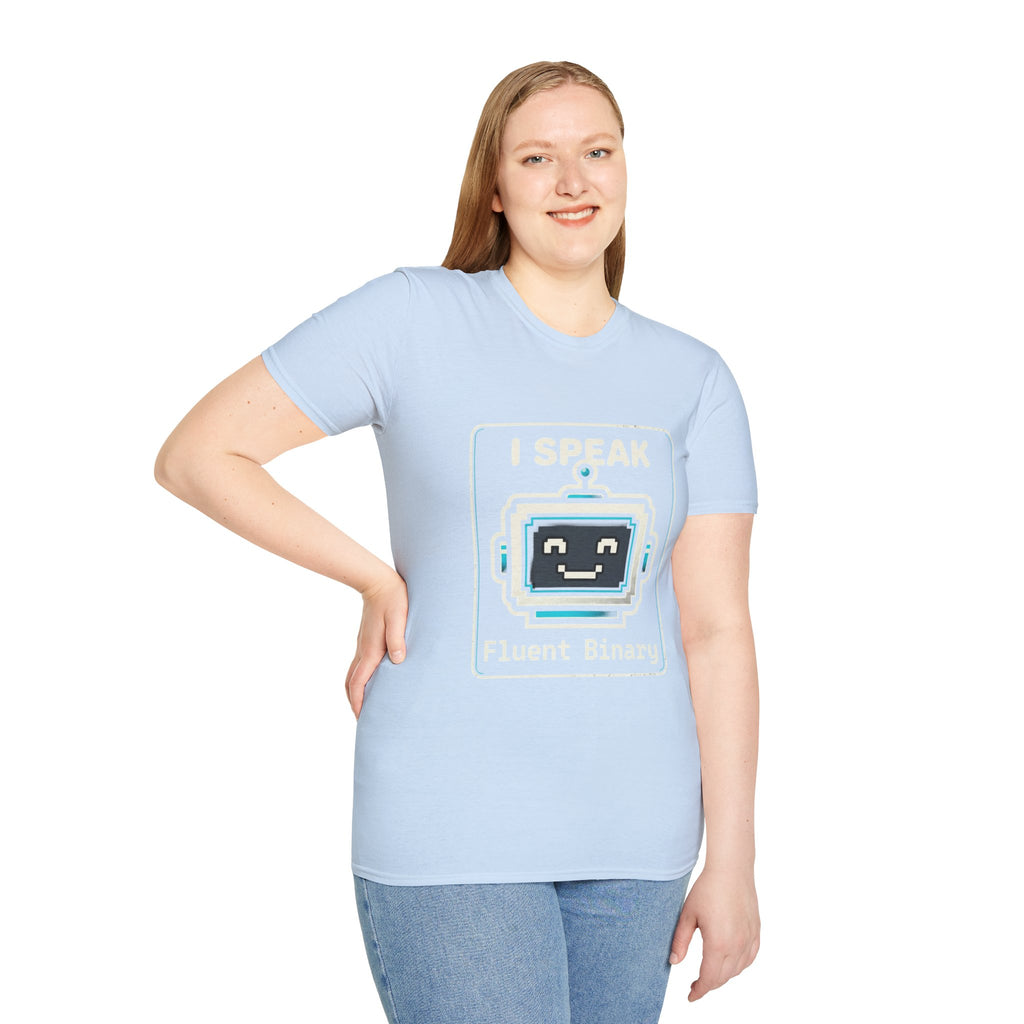 "I Speak Fluent Binary" Funny IT Programmer Tech Humor Graphic Tee