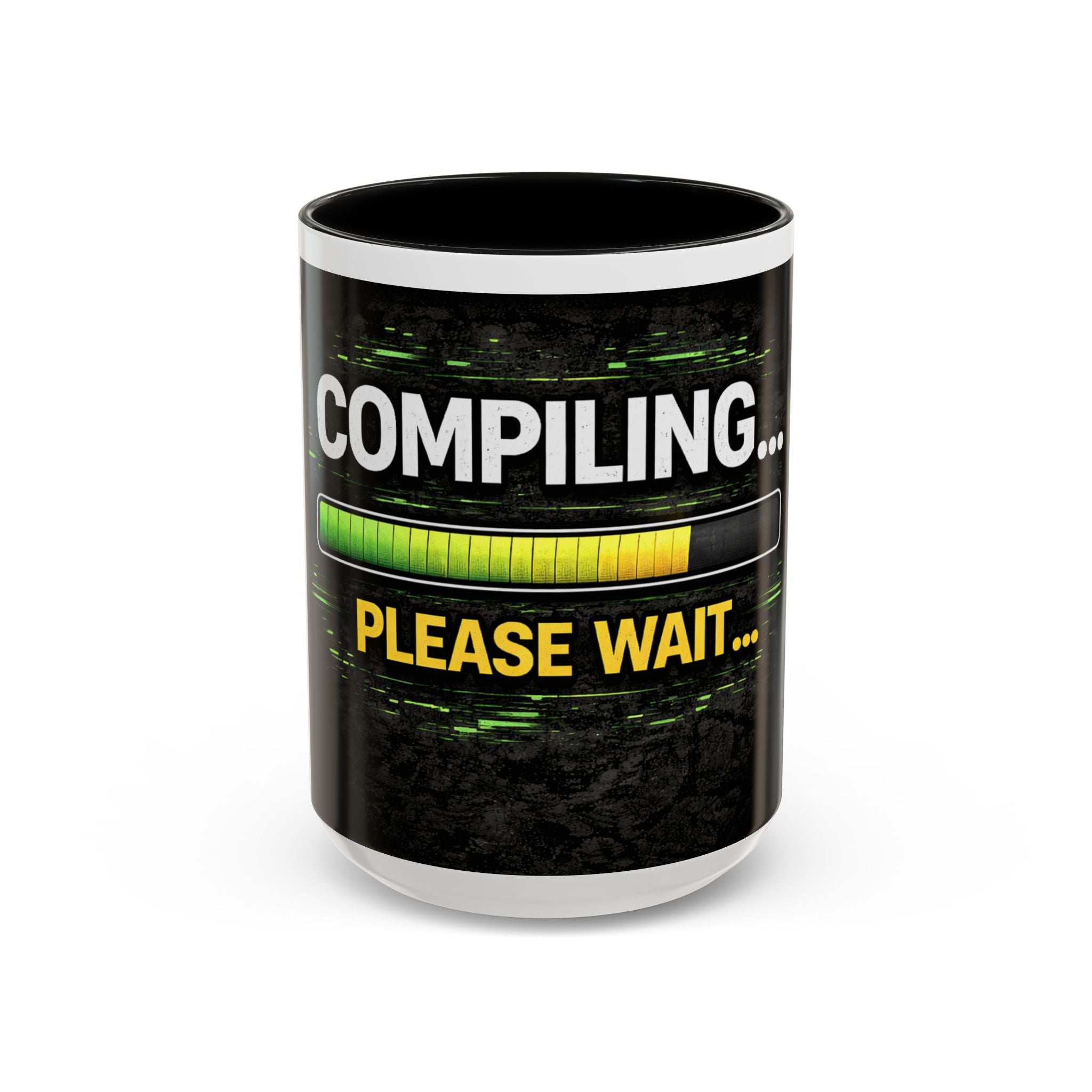 "Compiling, Please Wait" IT Humor Accent Coffee Mug (11, 15oz)