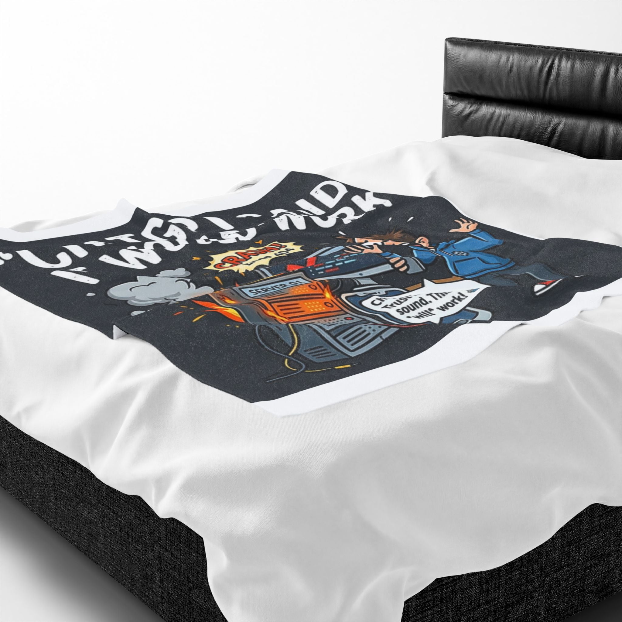 “ChatGPT Said It Would Work” Funny IT AI Tech Fail Throw Tech Humor Velveteen Blanket