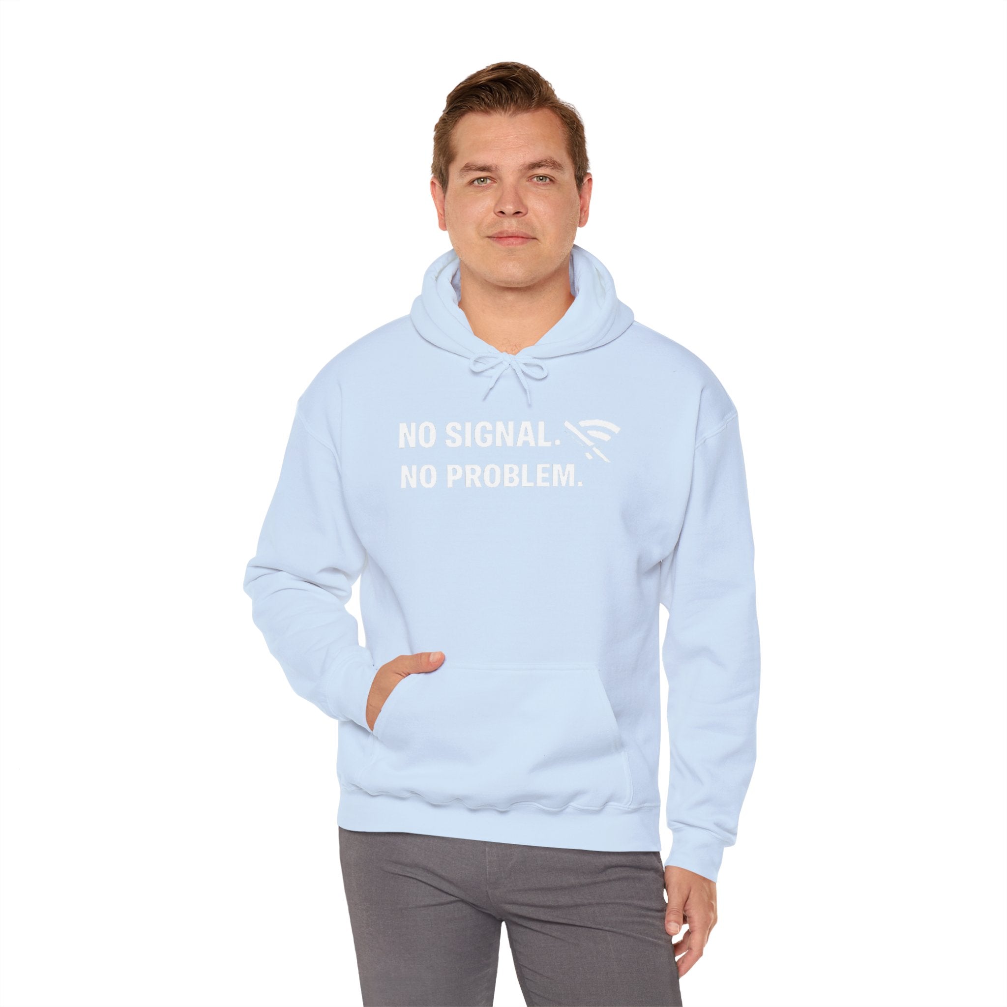 "No Signal, No Problem" IT Humor Unisex Heavy Blend™ Hoodie