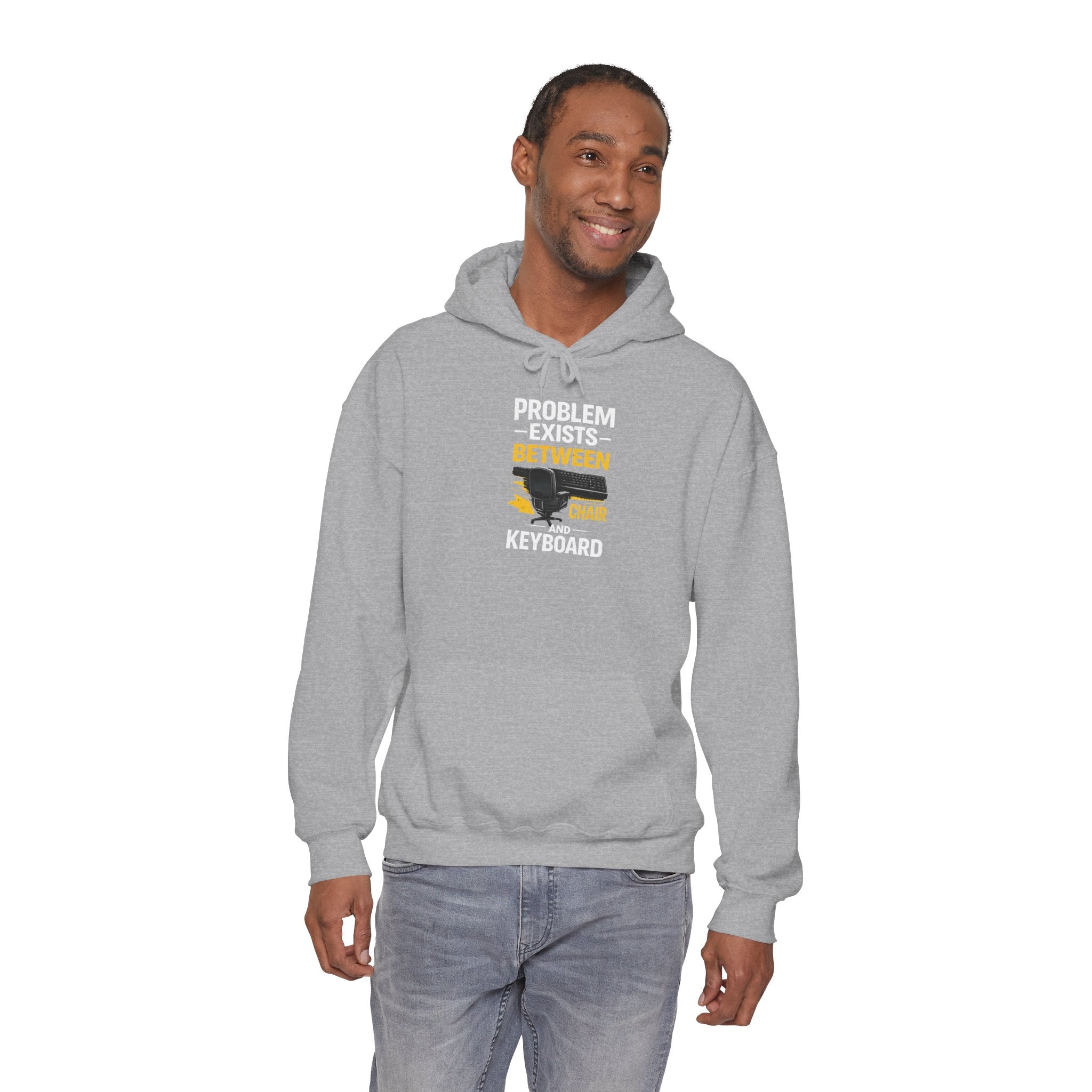 "Problem Exists Between Chair and Keyboard" — Funny IT Programmer Hoodie