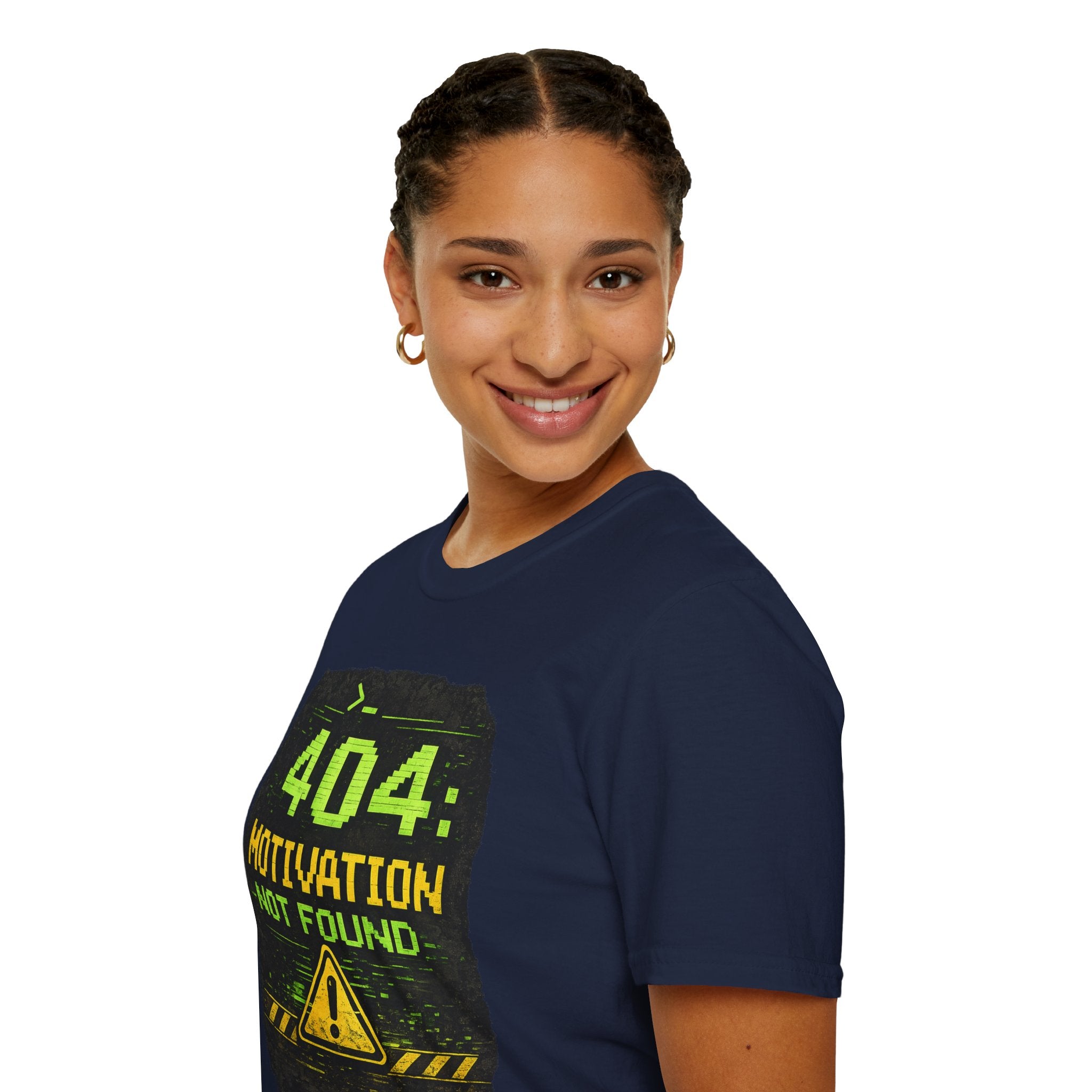 "404: Motivation Not Found" Funny IT Graphic Tee- Tech Humor T-Shirt