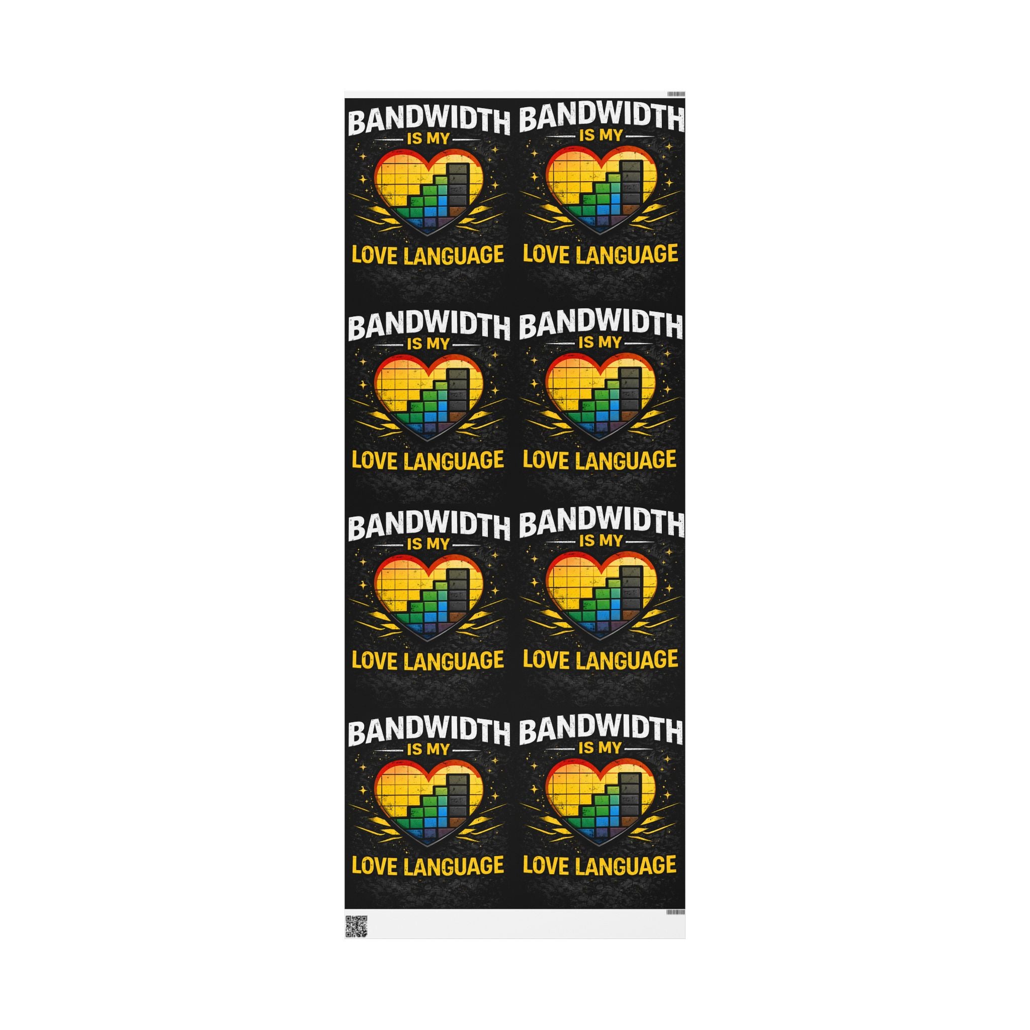 "Bandwidth is my Love Language" Funny IT Wrapping Paper - Tech Humor Gift Wrap