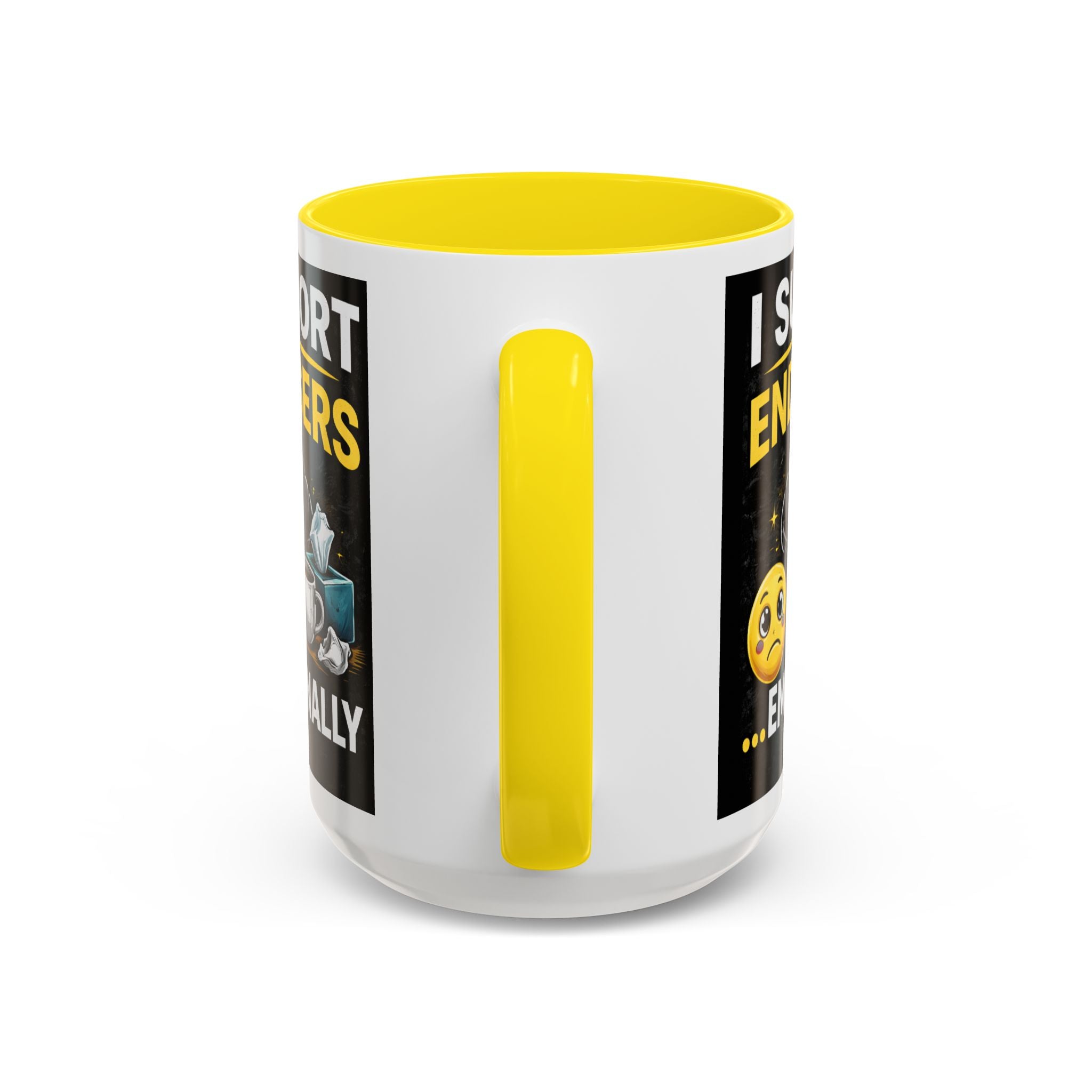"I Support End Users, Emotionally" IT Humor Accent Coffee Mug (11, 15oz)