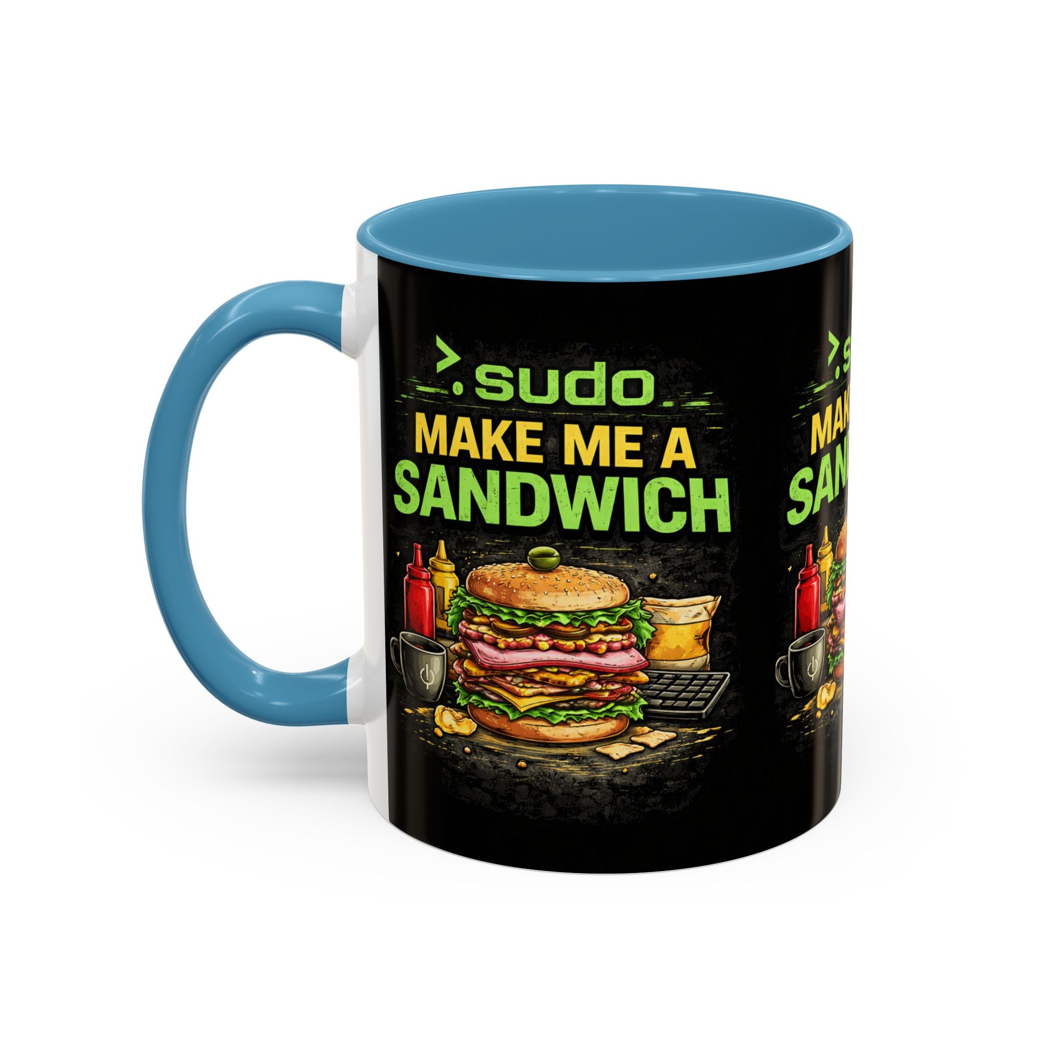 ">. Sudo Make Me a Sandwich" IT Humor Accent Coffee Mug (11, 15oz)