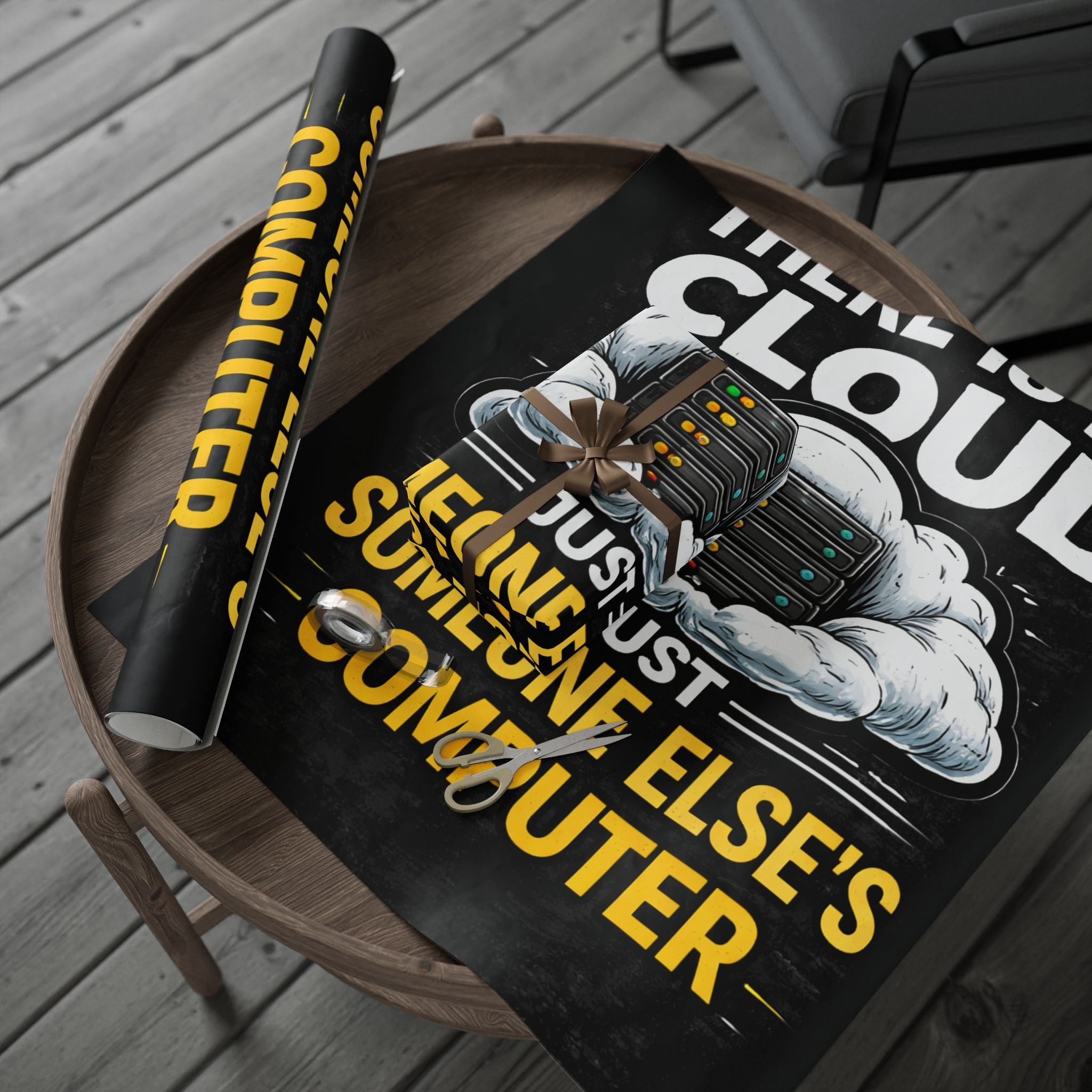 "There Is No Cloud, Just Someone Else's Computer" Funny IT Gift Wrap Tech Humor Wrapping Paper