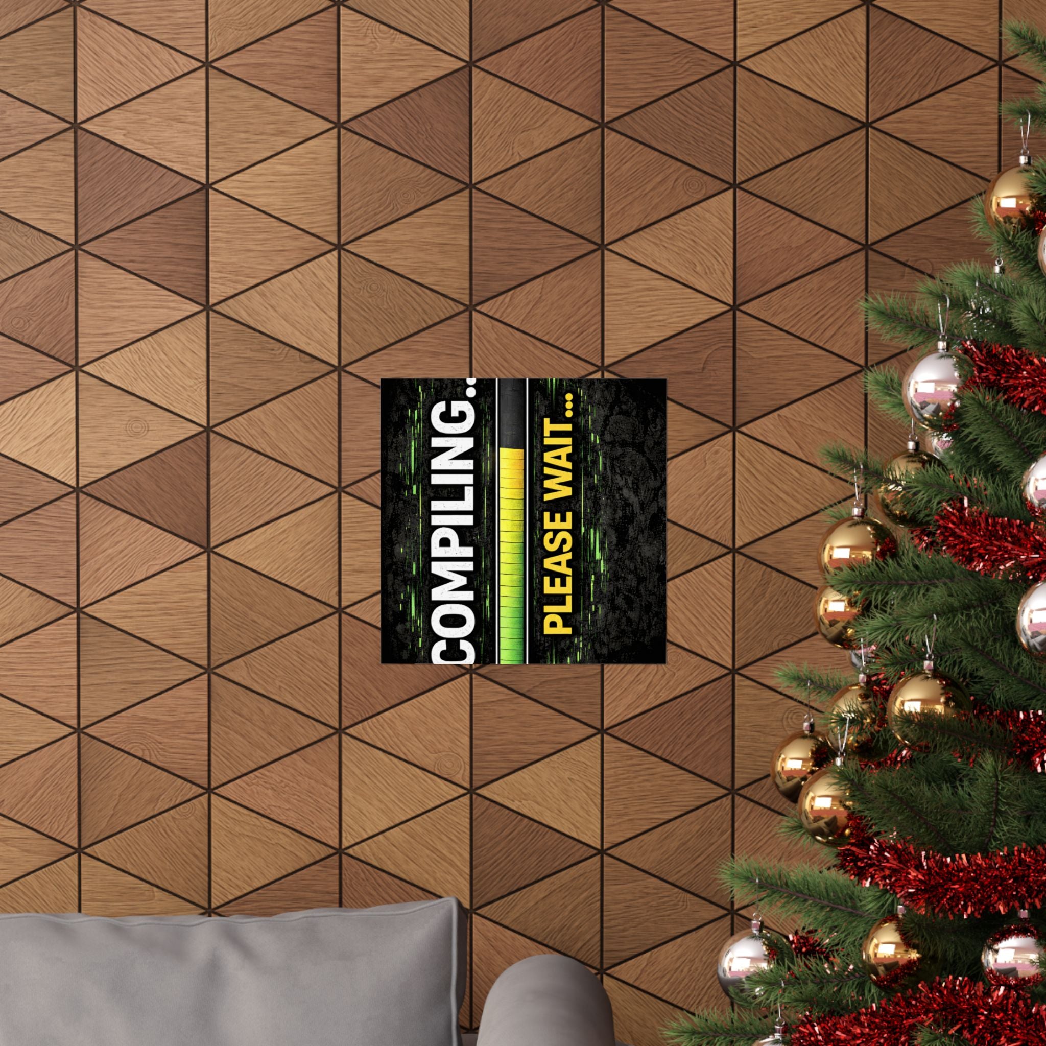 "Compiling... Please Wait" Tech Geek Humor Funny IT Matte Vertical Posters
