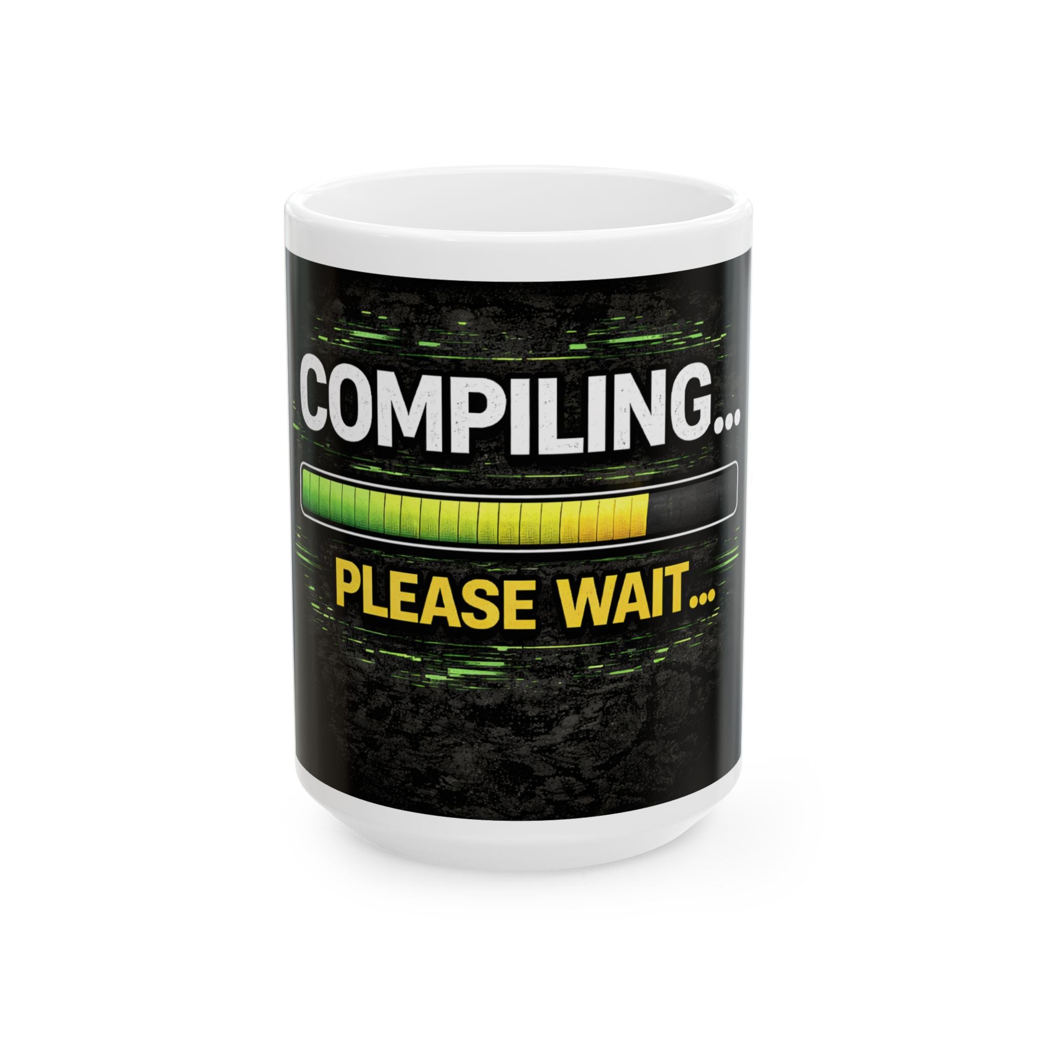 "Compiling... Please Wait" Geek Humor Ceramic Mug, (11oz, 15oz)
