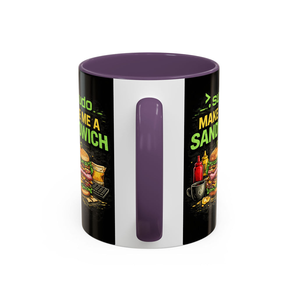">. Sudo Make Me a Sandwich" IT Humor Accent Coffee Mug (11, 15oz)