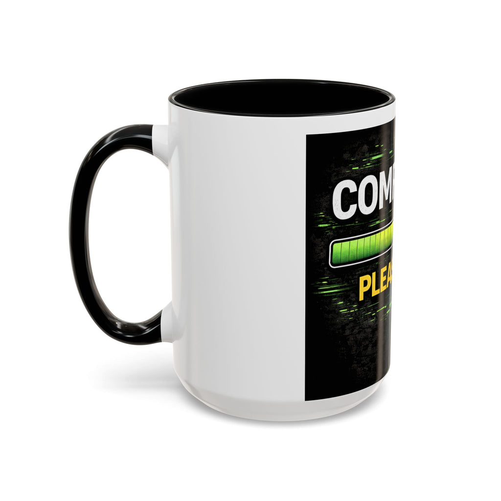"Compiling, Please Wait" IT Humor Accent Coffee Mug (11, 15oz)