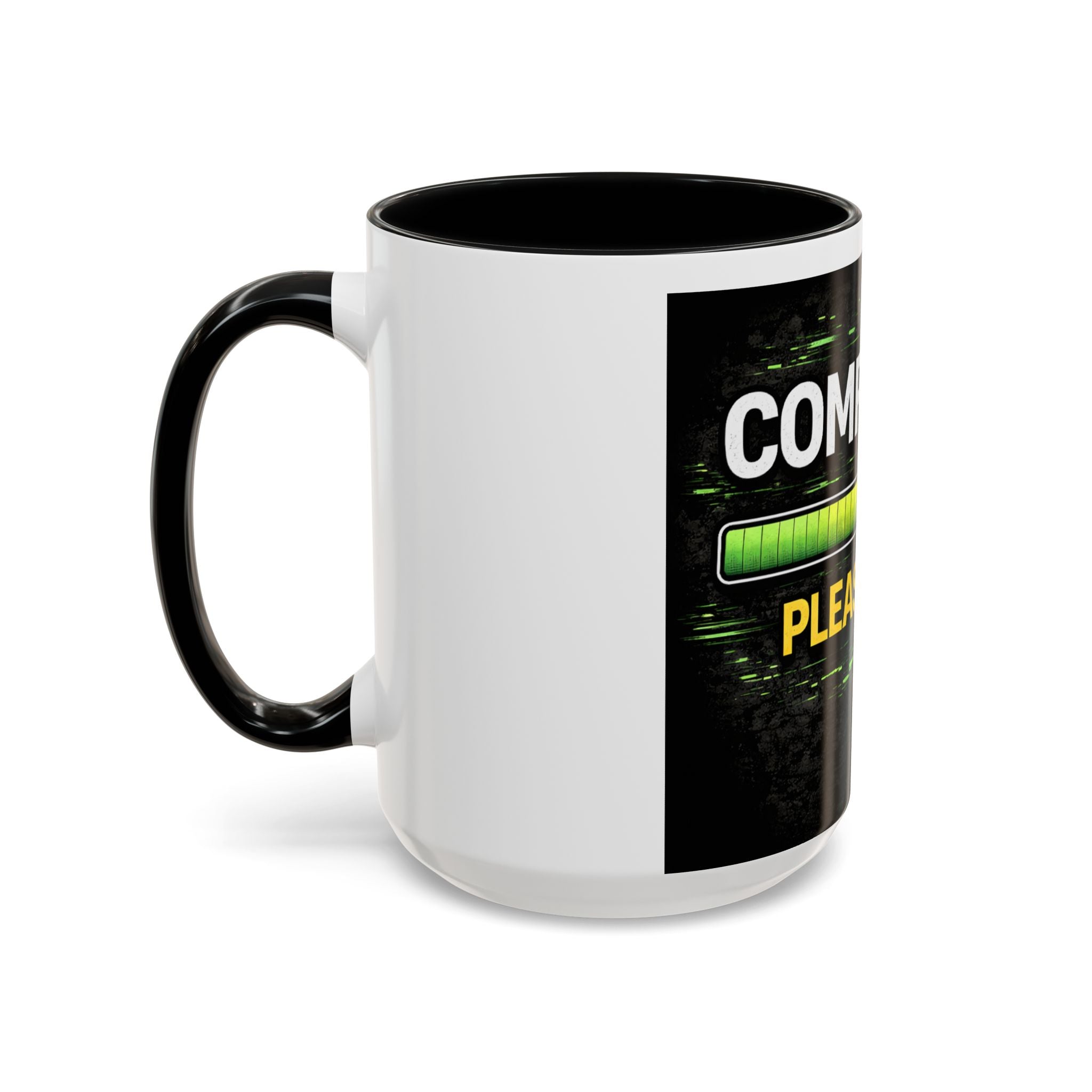 "Compiling, Please Wait" IT Humor Accent Coffee Mug (11, 15oz)
