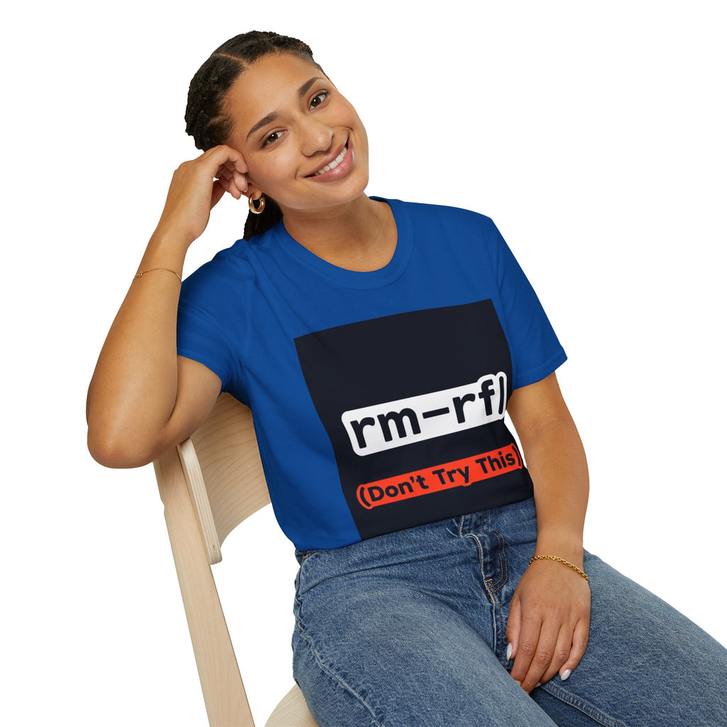 "rm -rf/ (Don't Try This)" Funny IT T-Shirt Hacker Tech Humor Command Tee