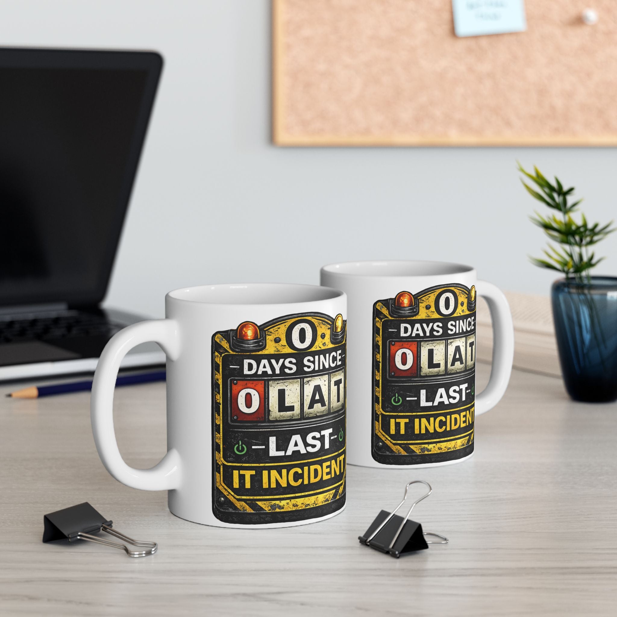 "0 days Since Last IT Incident" IT Humor Ceramic Mug, (11oz, 15oz)