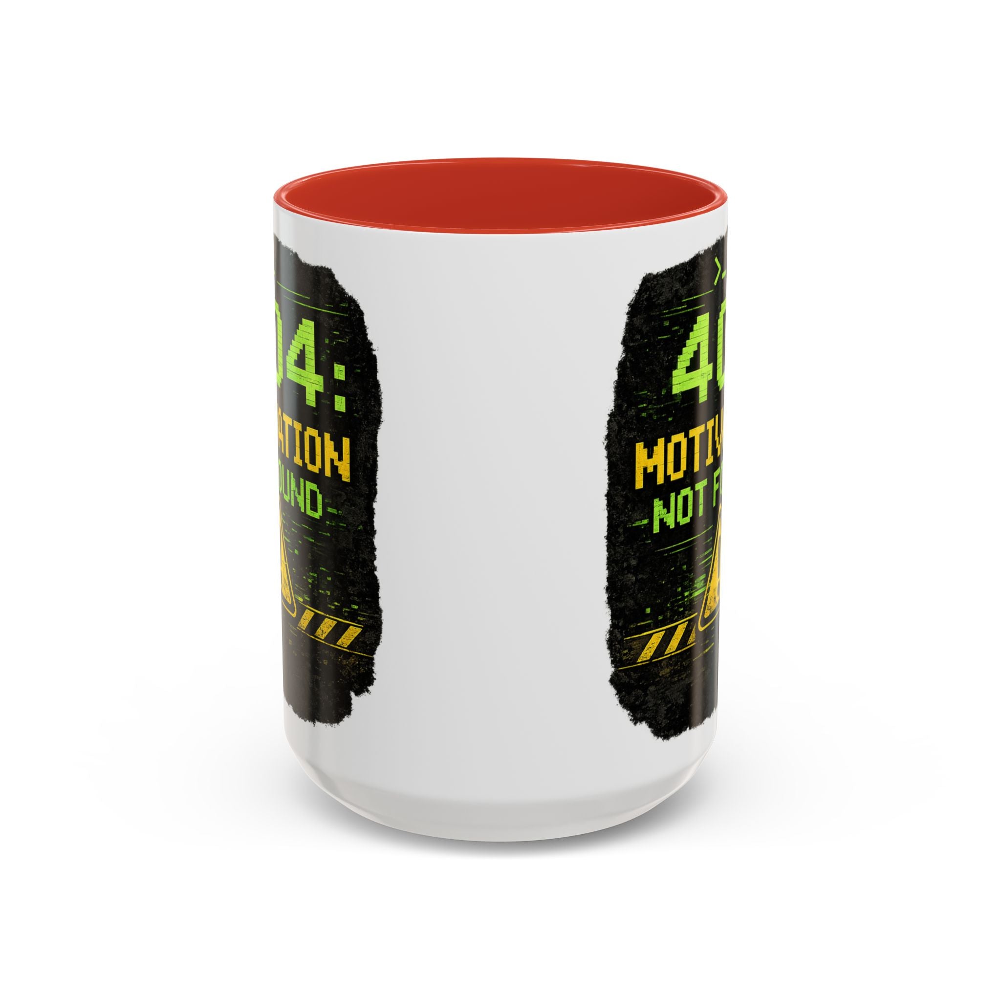 "Error 404 Motivation Not Found" IT Humor Accent Coffee Mug (11, 15oz)