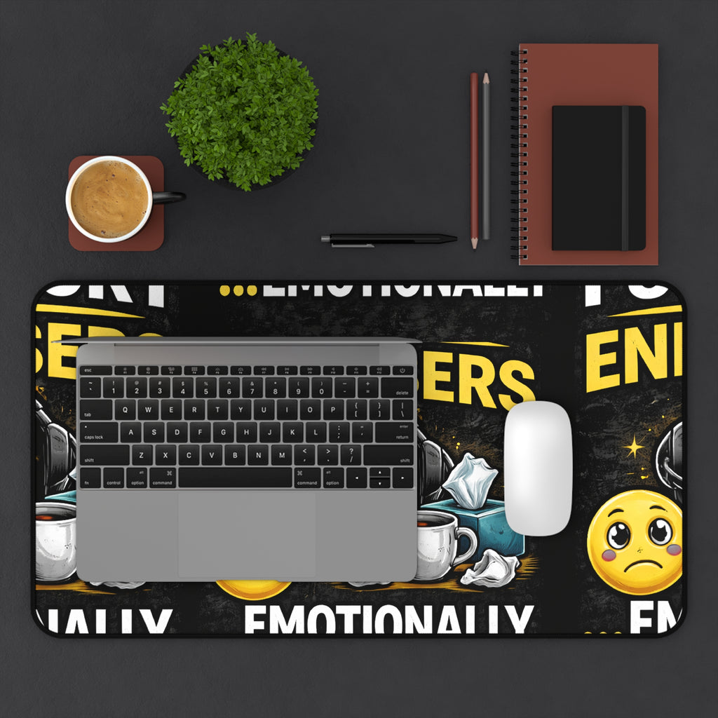 "I Support End Users... Emotionally" Tech Humor Desk Mat — Funny IT Support Mouse Pad