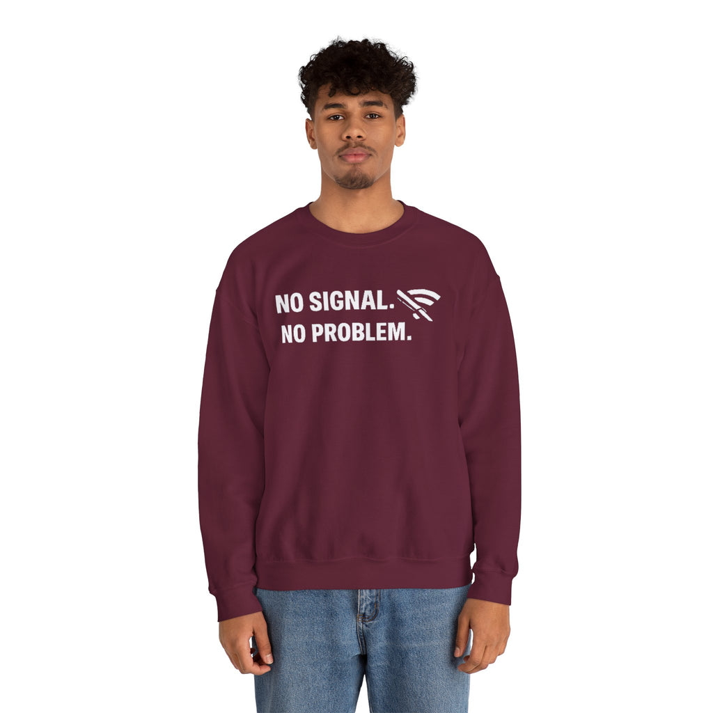 "No Signal, No Problem" Unisex Heavy Blend™ Tech Humor Crewneck Sweatshirt