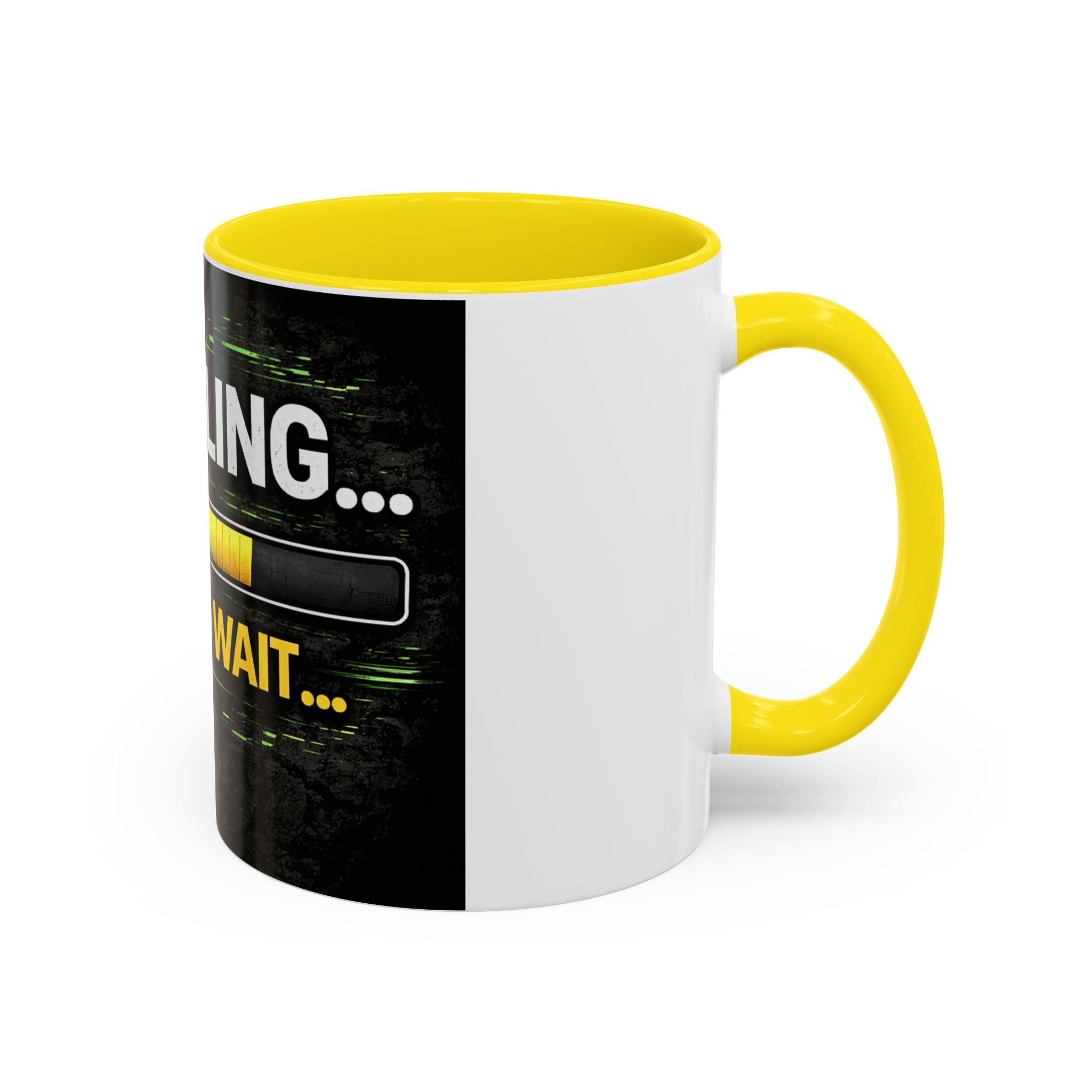 "Compiling, Please Wait" IT Humor Accent Coffee Mug (11, 15oz)
