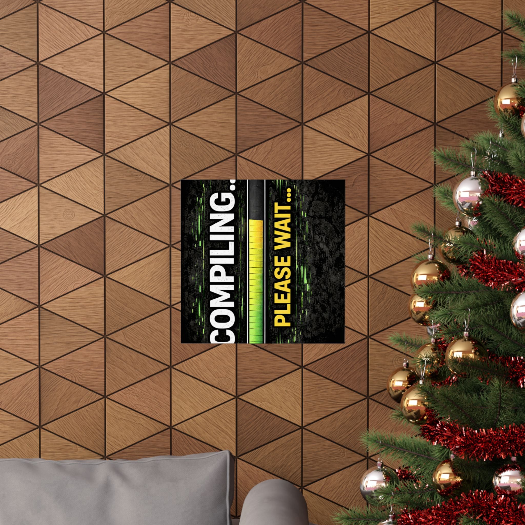 "Compiling... Please Wait" Tech Geek Humor Funny IT Matte Vertical Posters