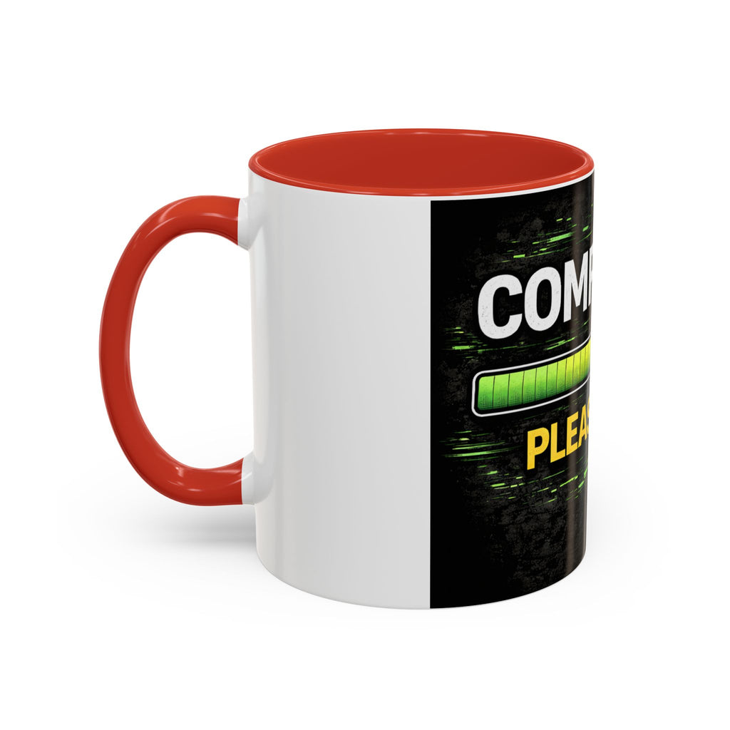 "Compiling, Please Wait" IT Humor Accent Coffee Mug (11, 15oz)