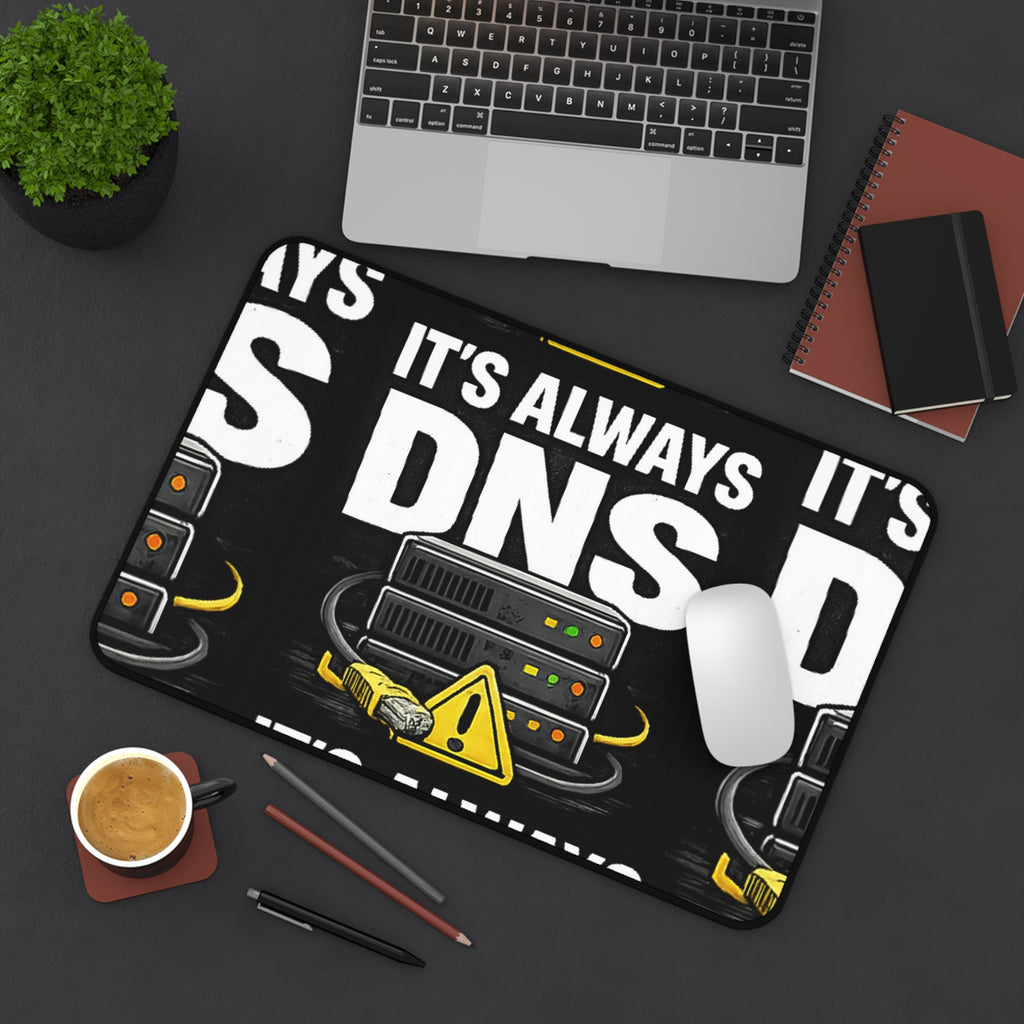 "It's Always DNS" Tech Humor Desk Mat Funny IT Server Mouse Pad