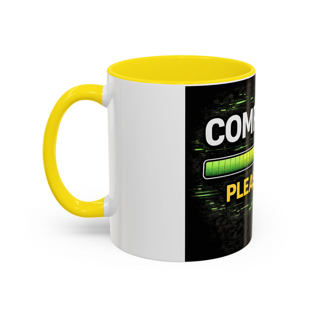 "Compiling, Please Wait" IT Humor Accent Coffee Mug (11, 15oz)