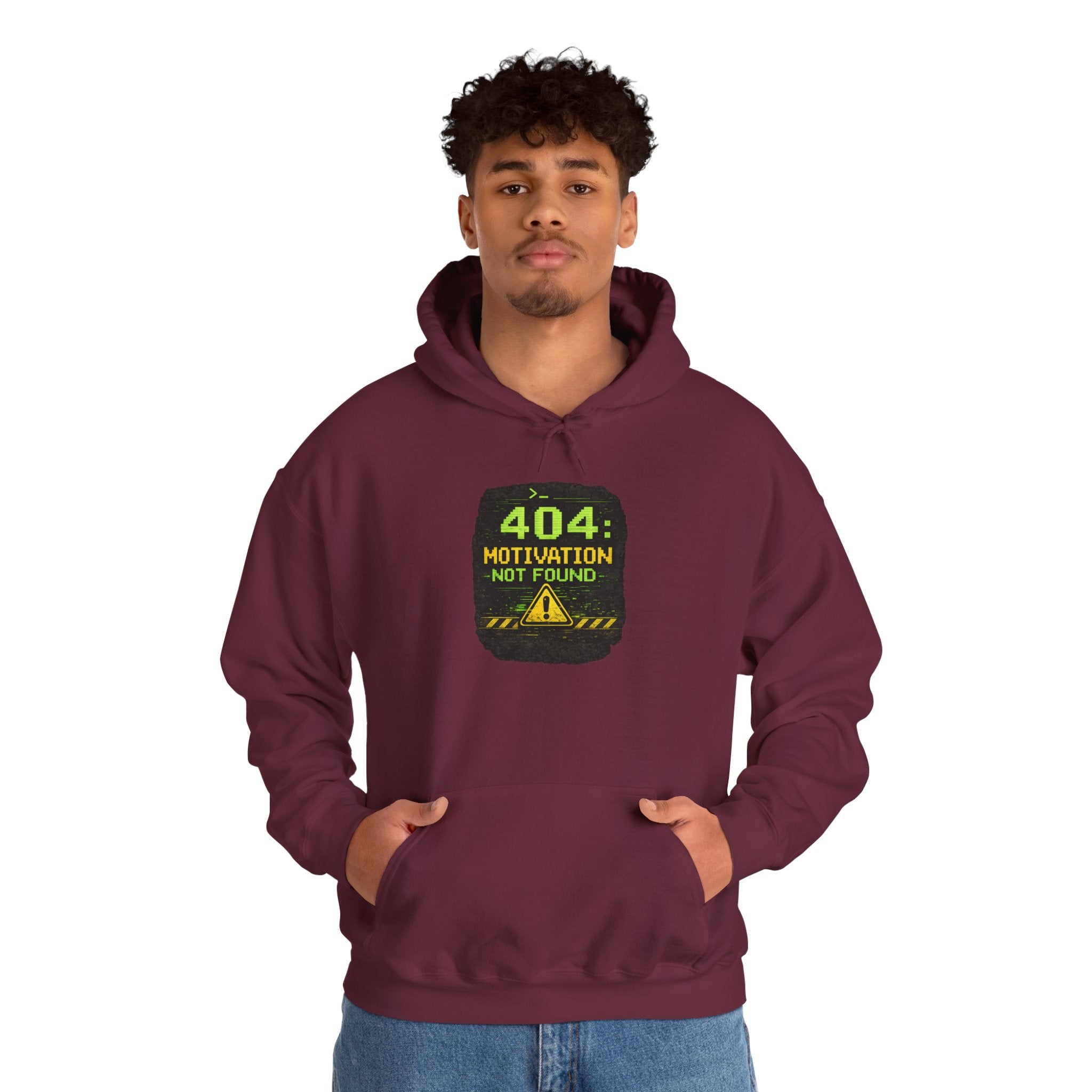 "Error 404 Motivation Not Found" IT Humor Unisex Heavy Blend™ Hoodie