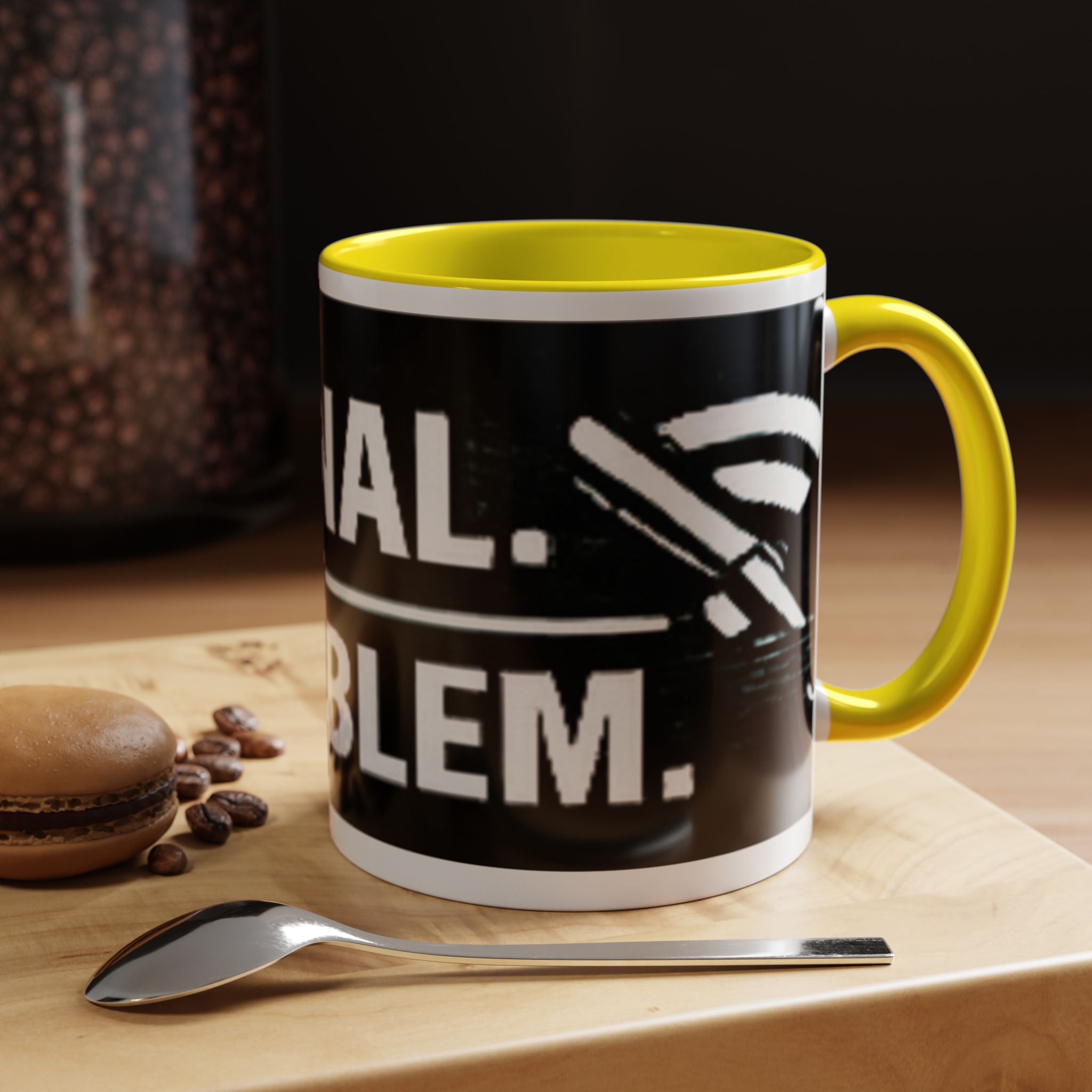 "No Signal No Problem" IT Humor Accent Coffee Mug (11, 15oz)