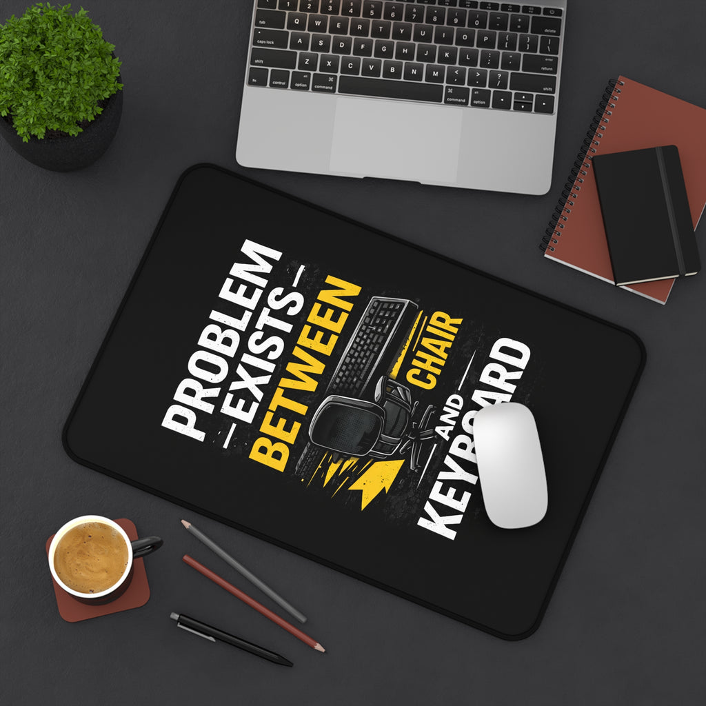 "Problem Exists Between Chair and Keyboard" Gaming/Office Tech Humor Mouse Pad Funny IT Desk Mat