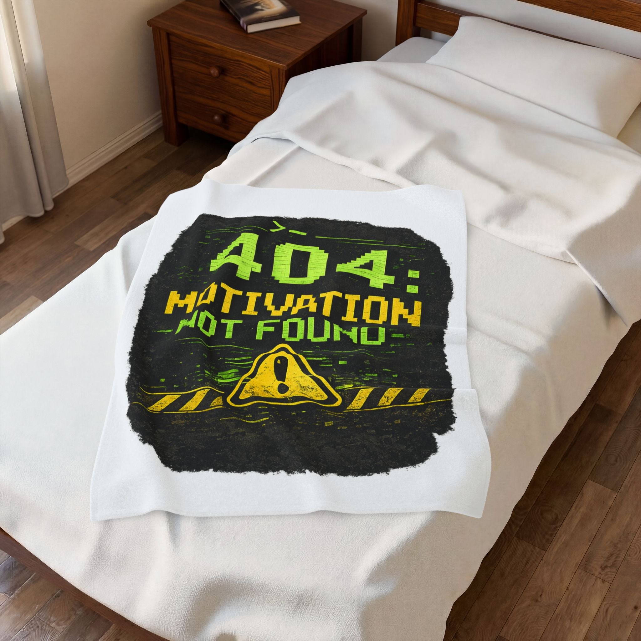 "Error 404 Motivation Not Found" IT Humor Funny IT Velveteen Plush Blanket