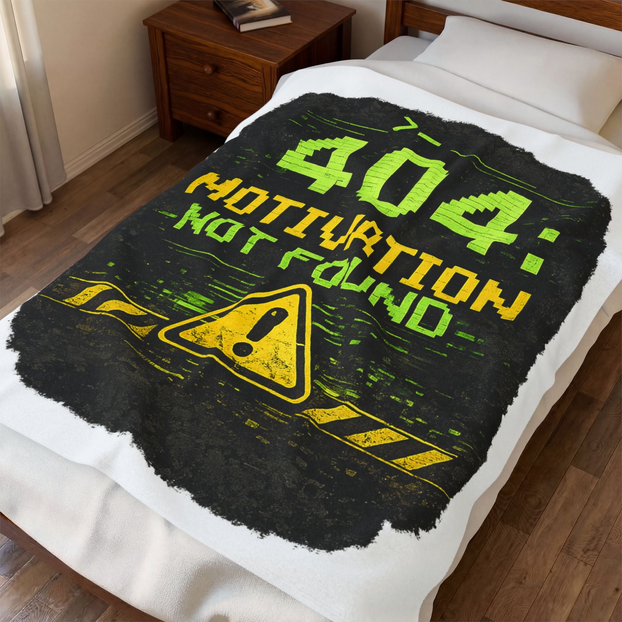 "Error 404 Motivation Not Found" IT Humor Funny IT Velveteen Plush Blanket