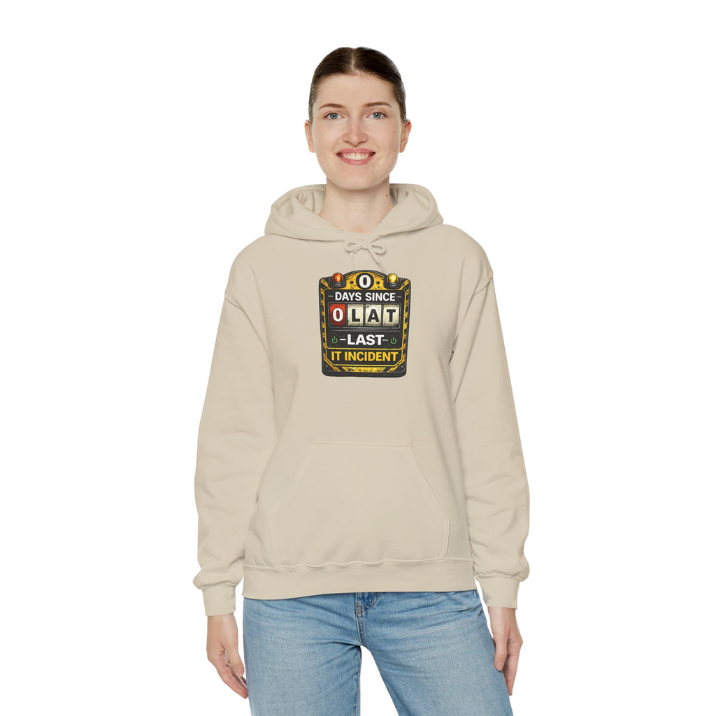 "0 Days Since Last IT Incident" Tech Humor Unisex Heavy Blend™ Hoodie
