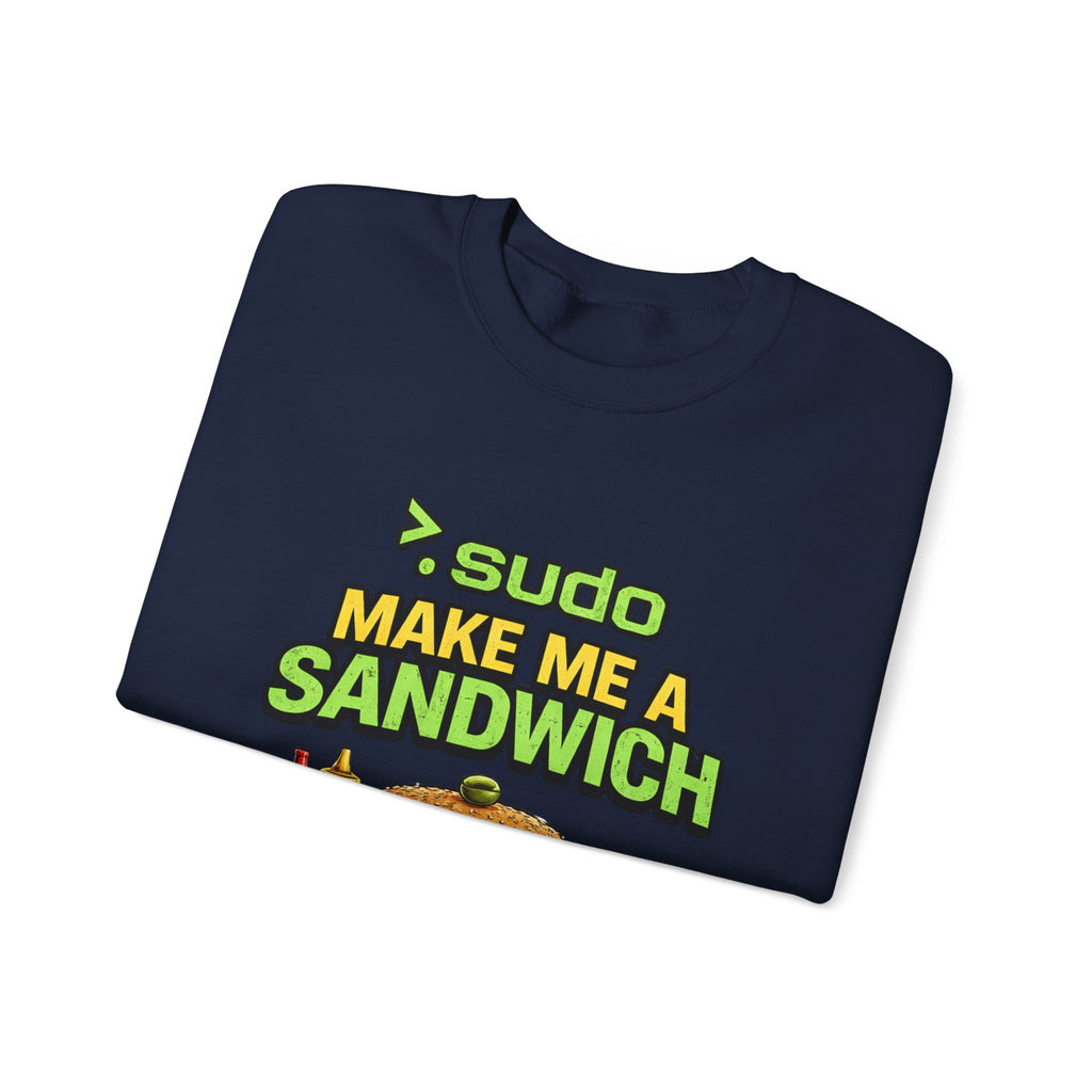 Sweatshirt — ">sudo Make Me a Sandwich" Funny Linux Programmer Crewneck
