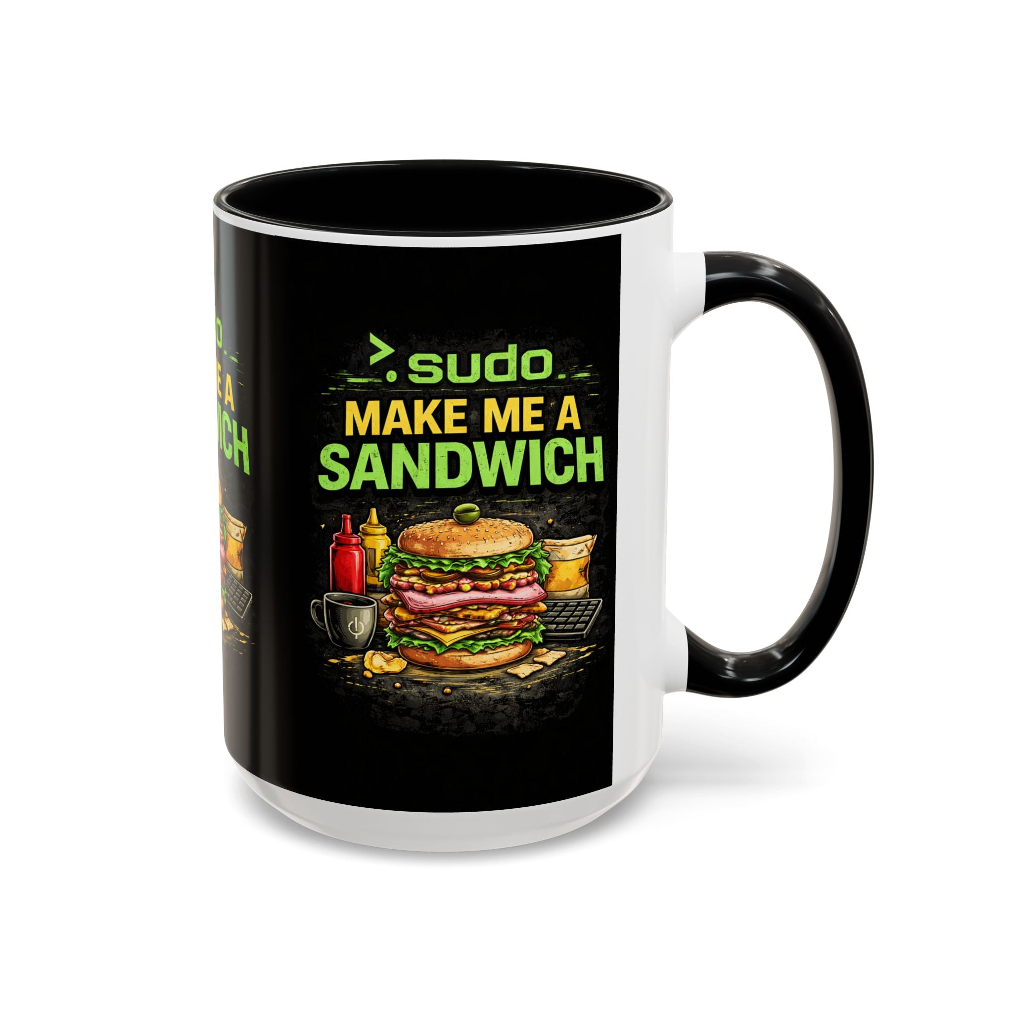 ">. Sudo Make Me a Sandwich" IT Humor Accent Coffee Mug (11, 15oz)