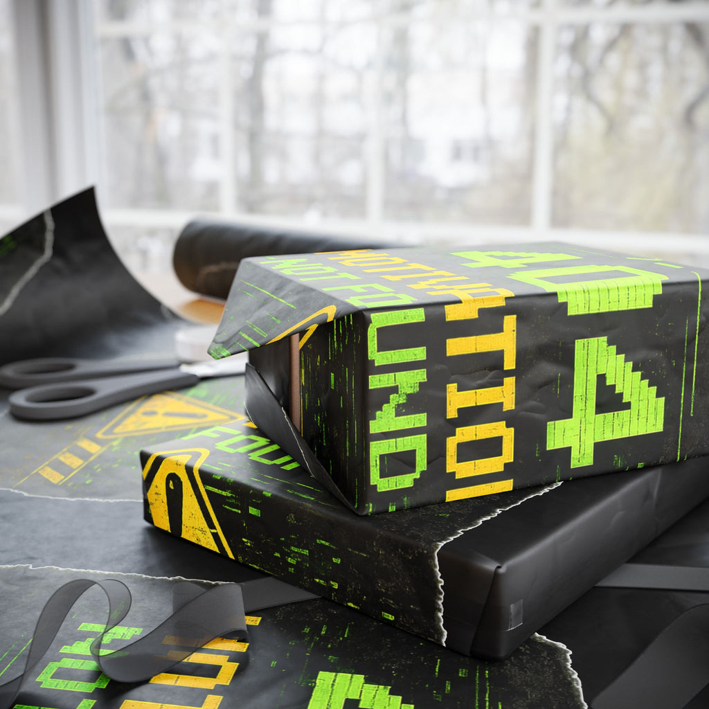 "404 Motivation Not Found" IT Tech Humor Error Pattern Gift Wrap Funny IT Wrapping Paper