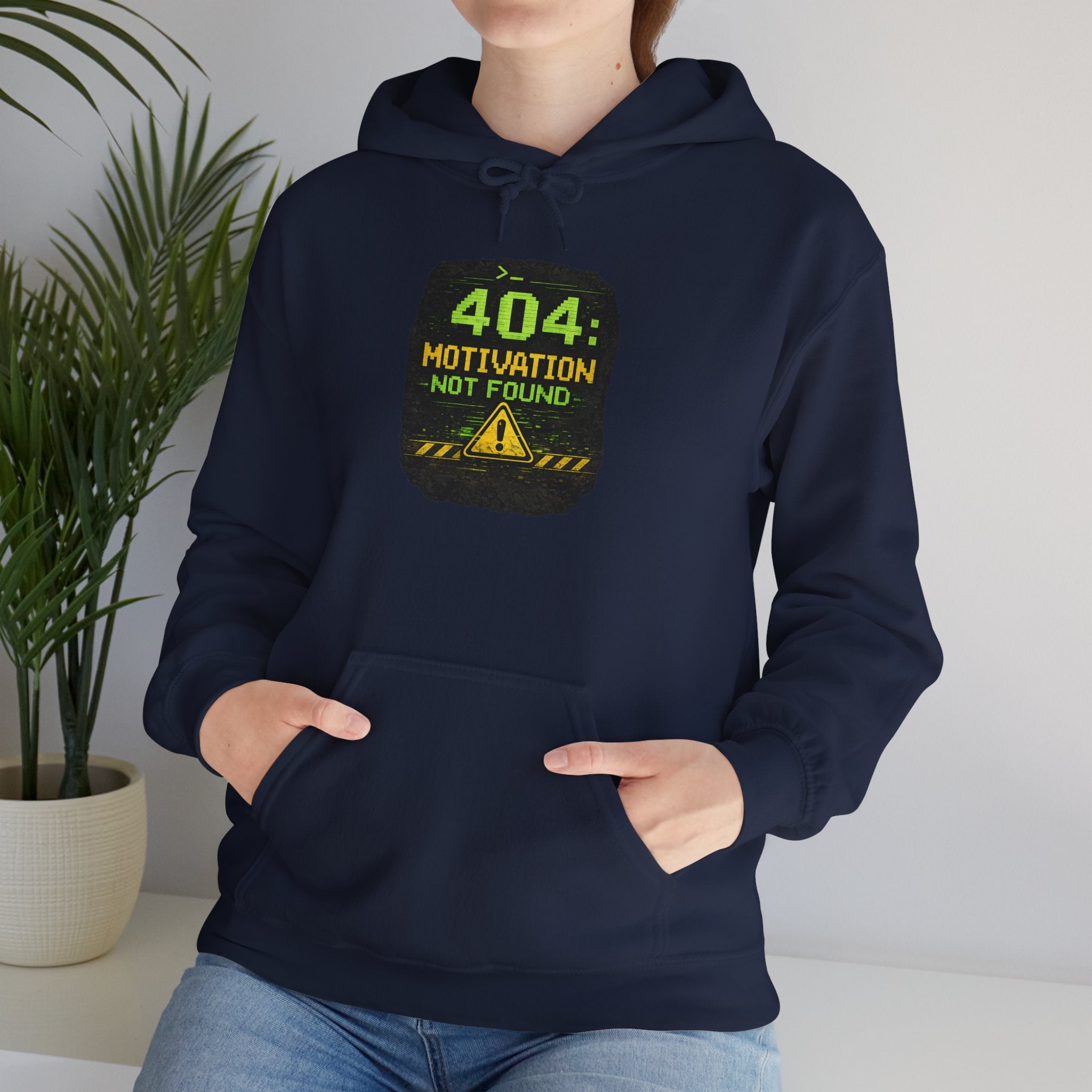 "Error 404 Motivation Not Found" IT Humor Unisex Heavy Blend™ Hoodie