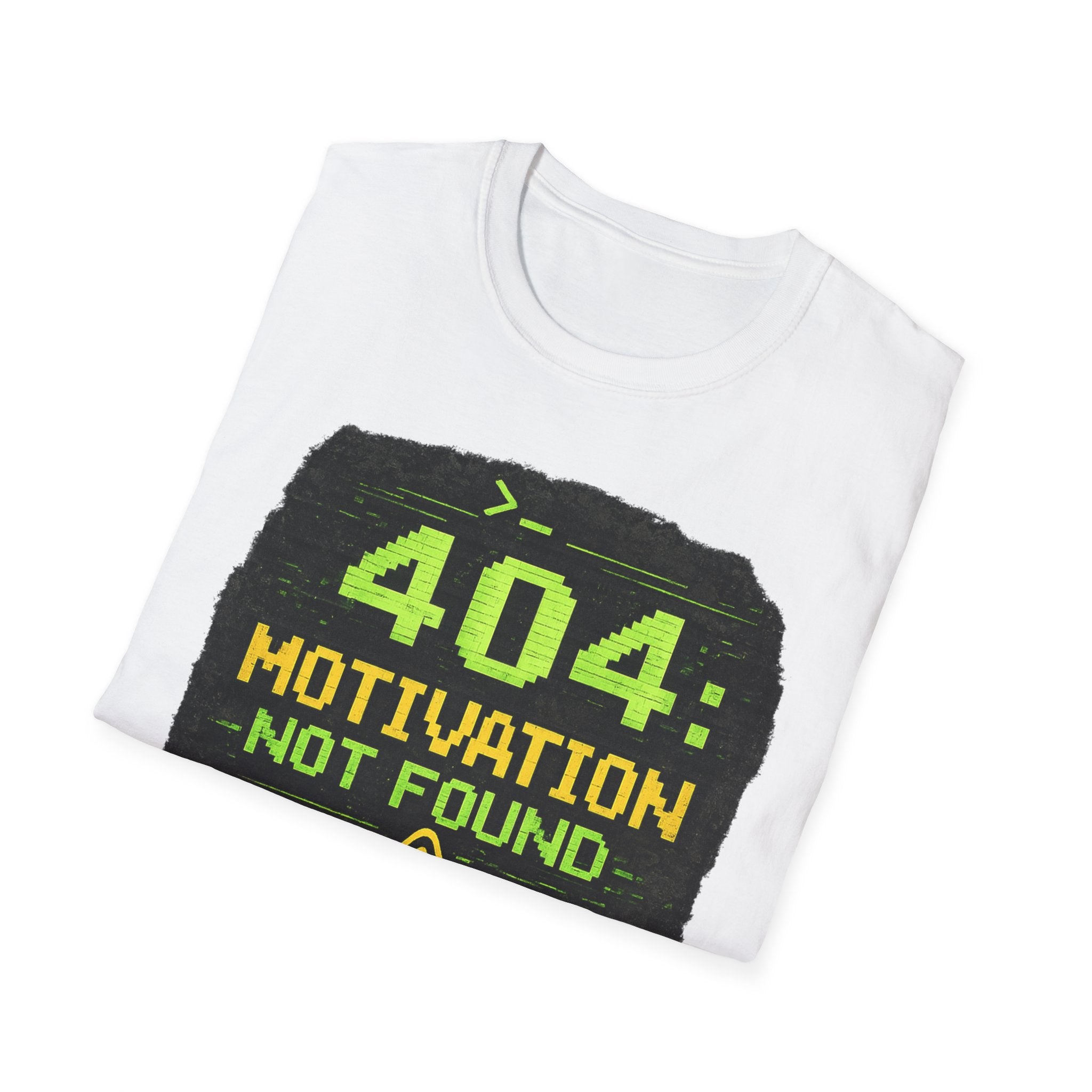 "404: Motivation Not Found" Funny IT Graphic Tee- Tech Humor T-Shirt