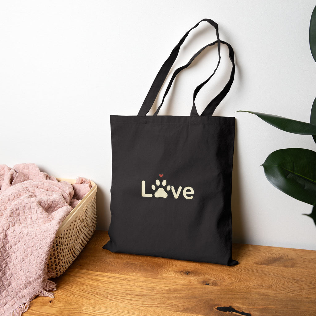 Love Paw Design | Dog Mom, Rescue Pride, Fur Baby Canvas Tote Bag